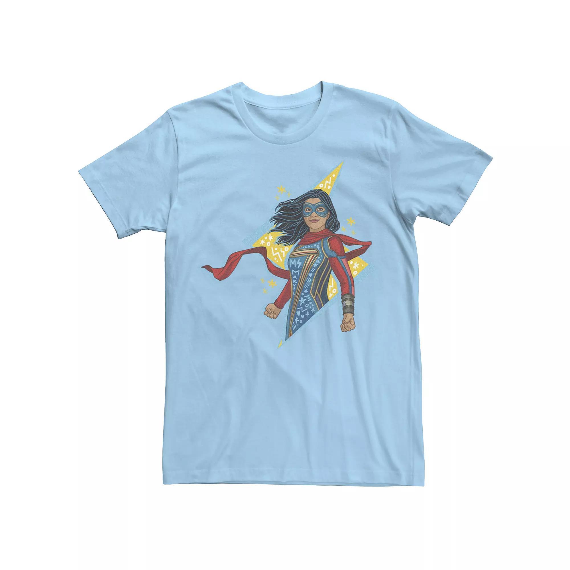 Men's Marvel Ms. Marve Lighting Doodle Tee, Size: XXL, Light Blue Product Image