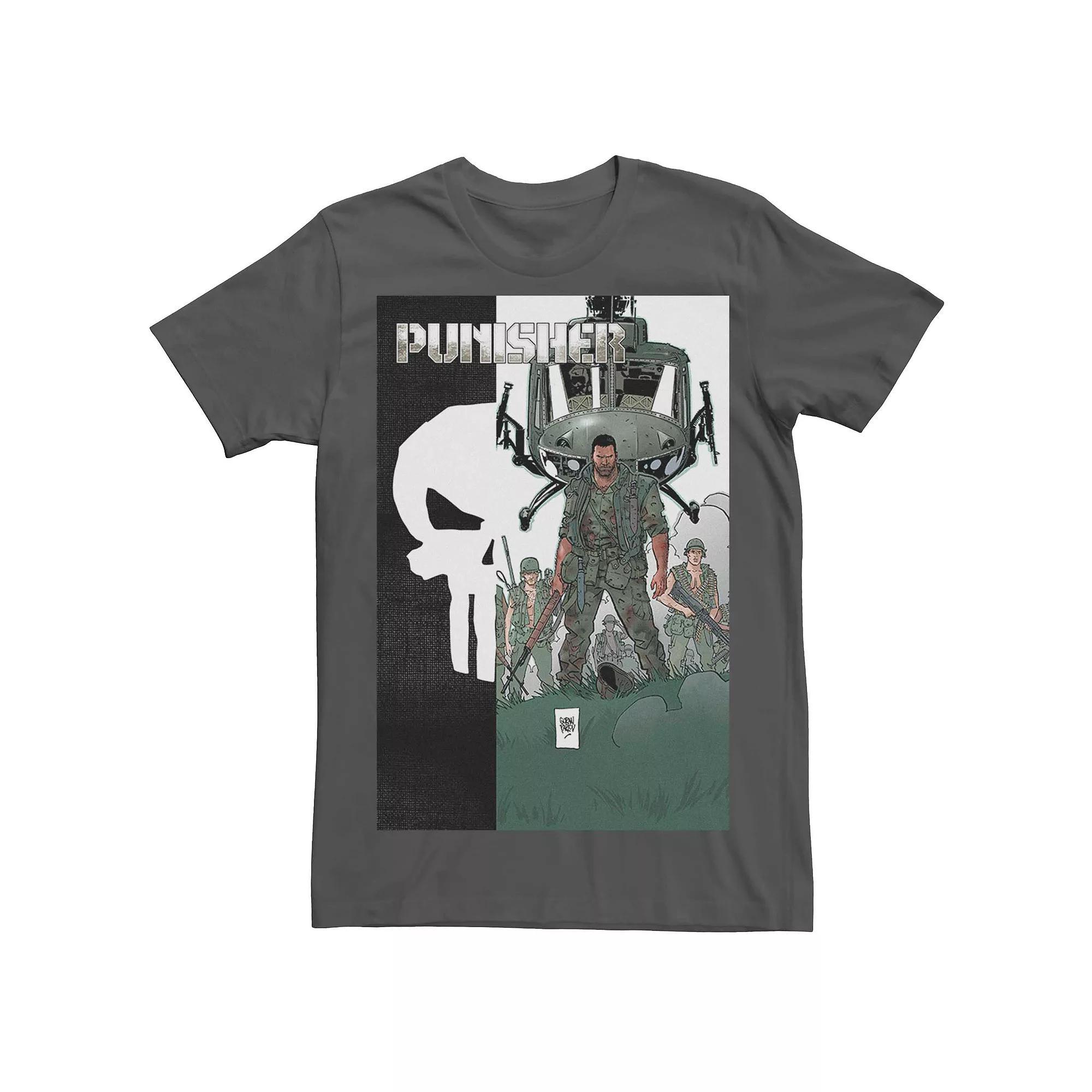 Men's Marvel's Punisher Military Copter Comic Tee, Size: Medium, Grey Product Image