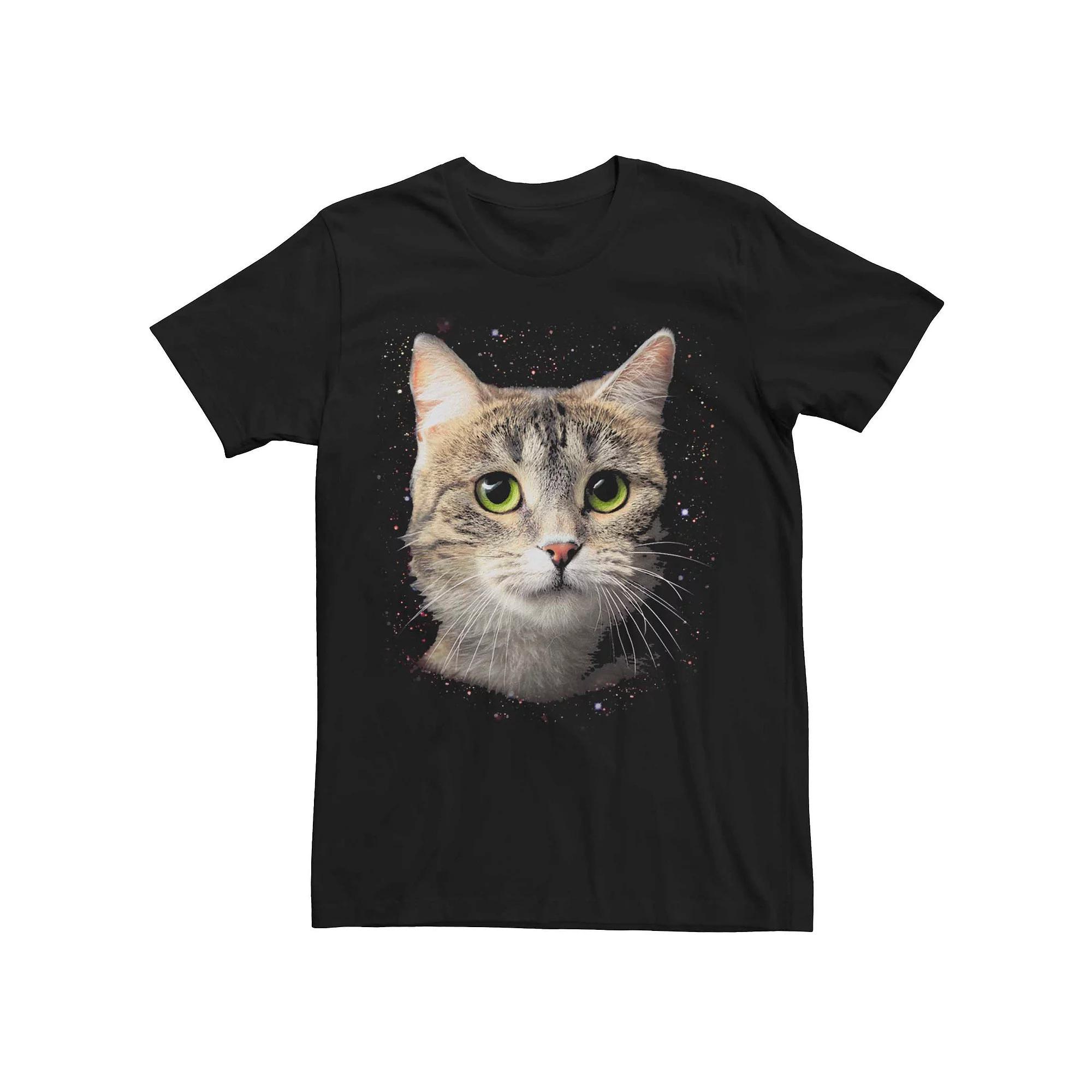 Mens Cat Space Portrait Graphic Tee Product Image