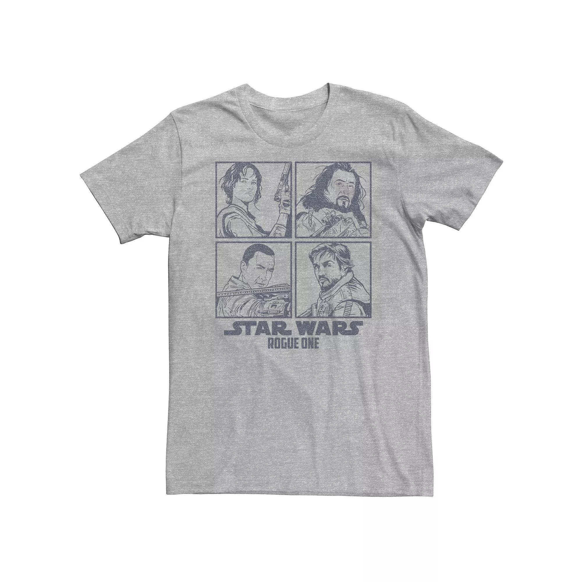 Big & Tall Star Wars Rogue One Rebel 4-Square Tee, Men's, Size: 3XLT, Athletic Grey Product Image
