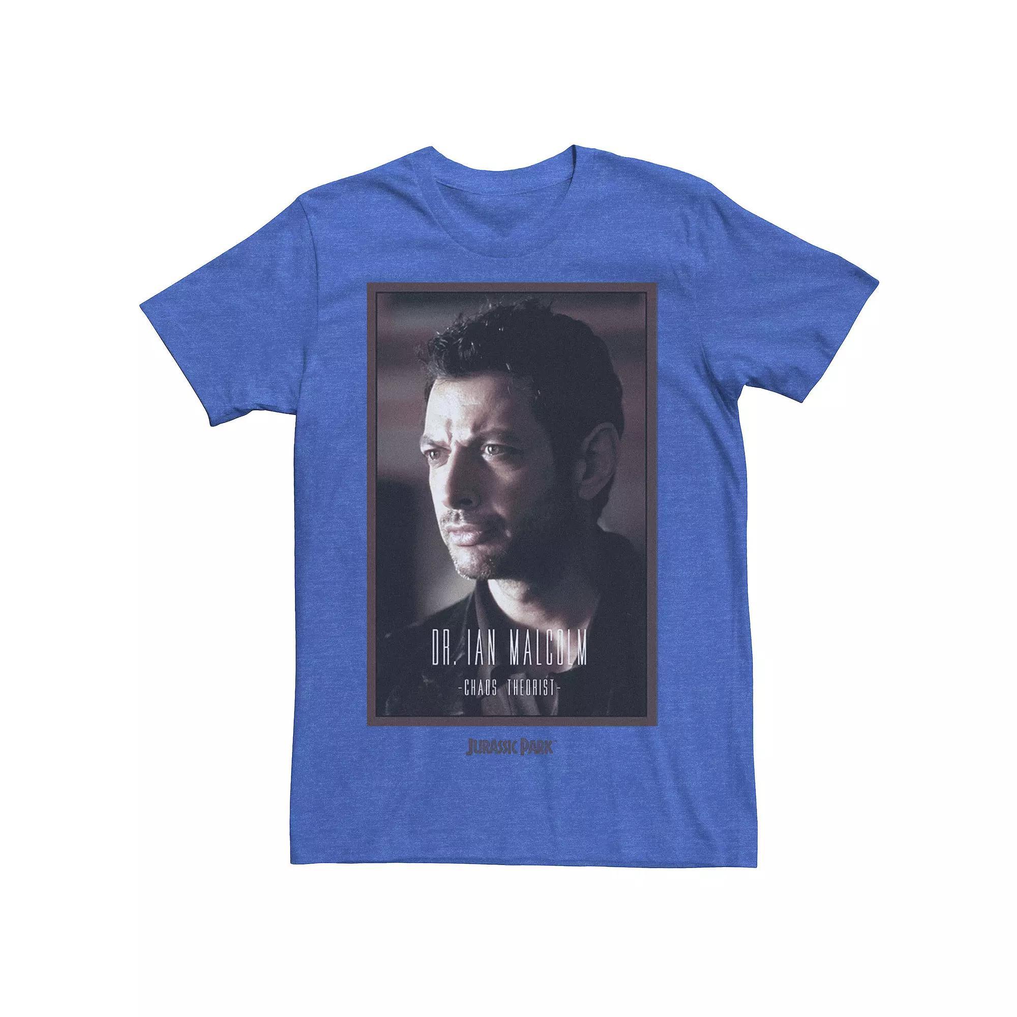Men's Jurassic Park Dr. Ian Malcolm Chaos Theorist Tee, Size: XL, Royal Grey Product Image