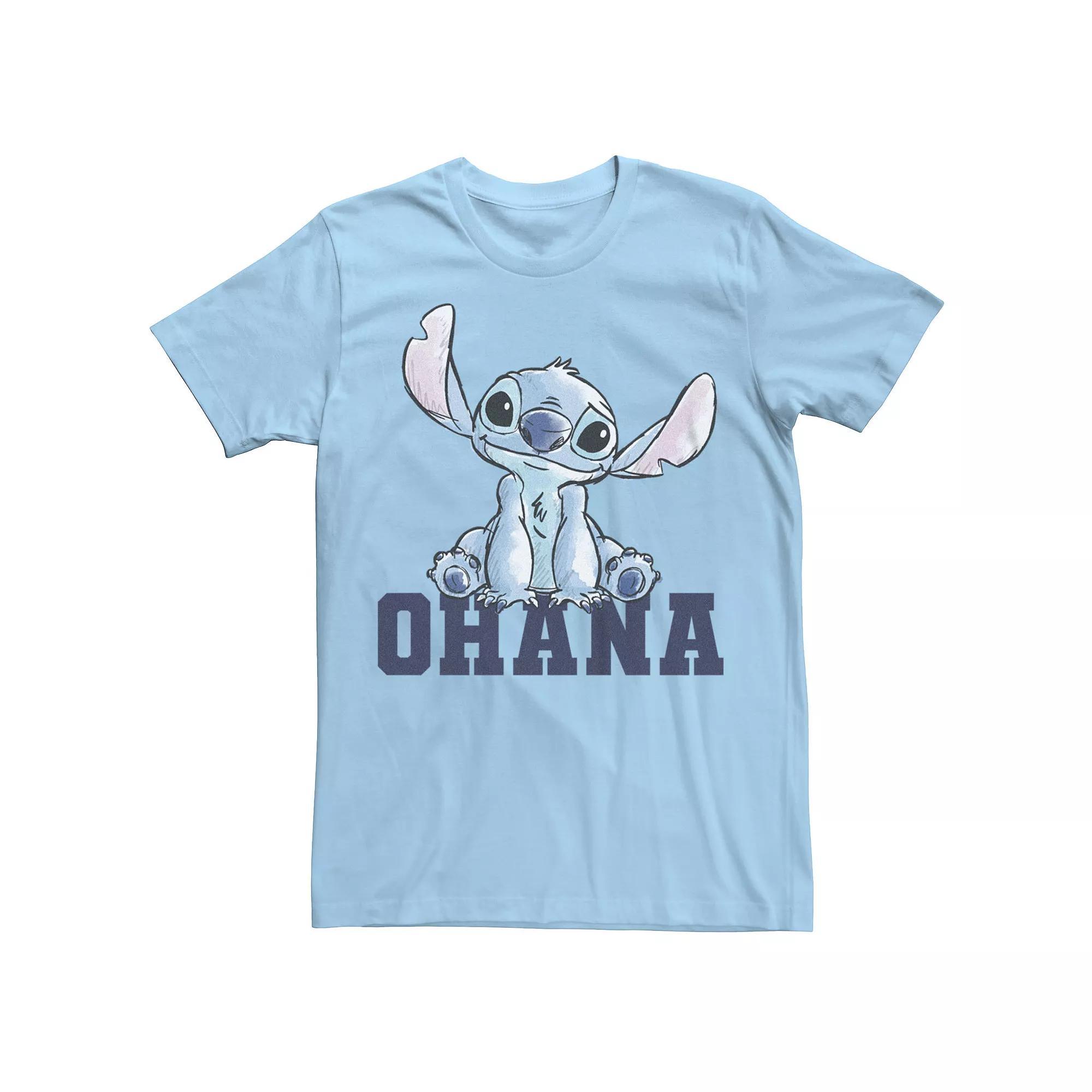 Disney's Lilo & Stitch Men's Ohana Sketch Tee, Size: Large, Light Blue Product Image