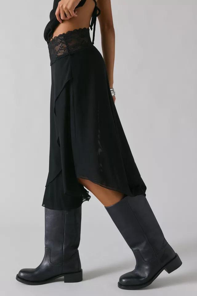 Kimchi Blue Ethereal Lace Trim Semi-Sheer Mesh Midi Skirt Product Image