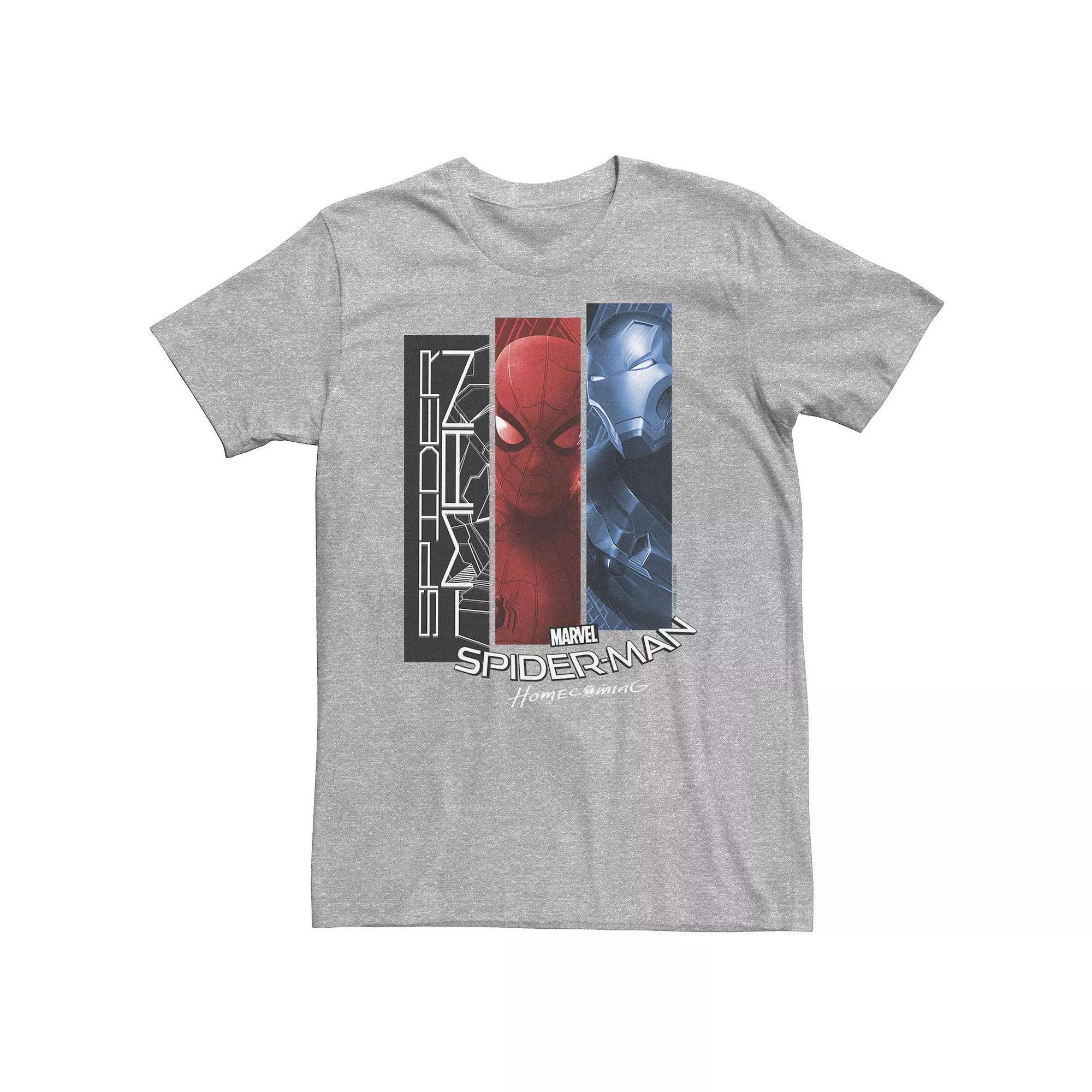 Big & Tall Marvel Spider-Man Homecoming Iron Man Panel Team Up Tee, Men's, Size: 3XL, Athletic Grey Product Image