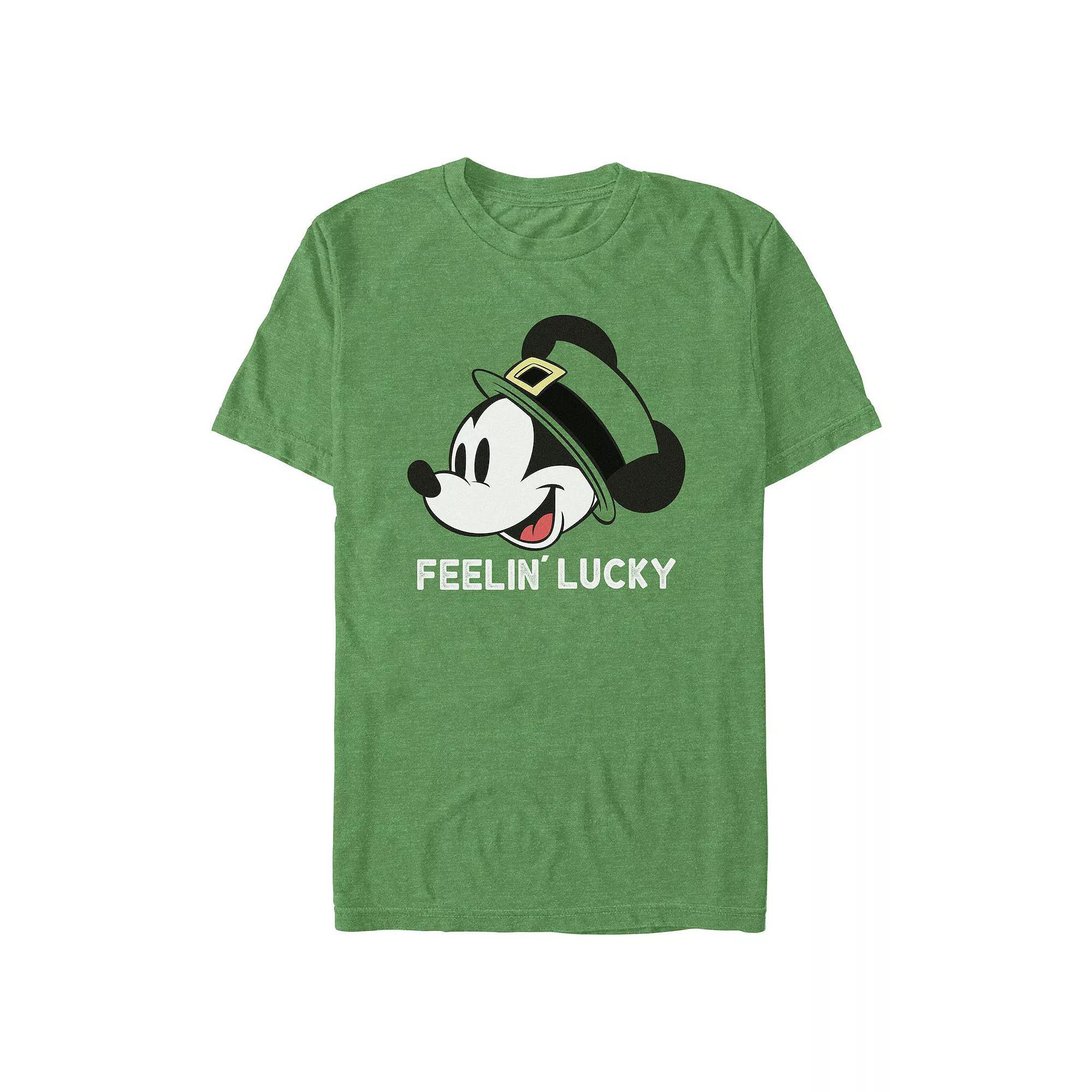 Disney's Mickey Mouse Feelin' Lucky Big & Tall Graphic Tee, Men's, Size: 5XL, Kelly Grey Product Image