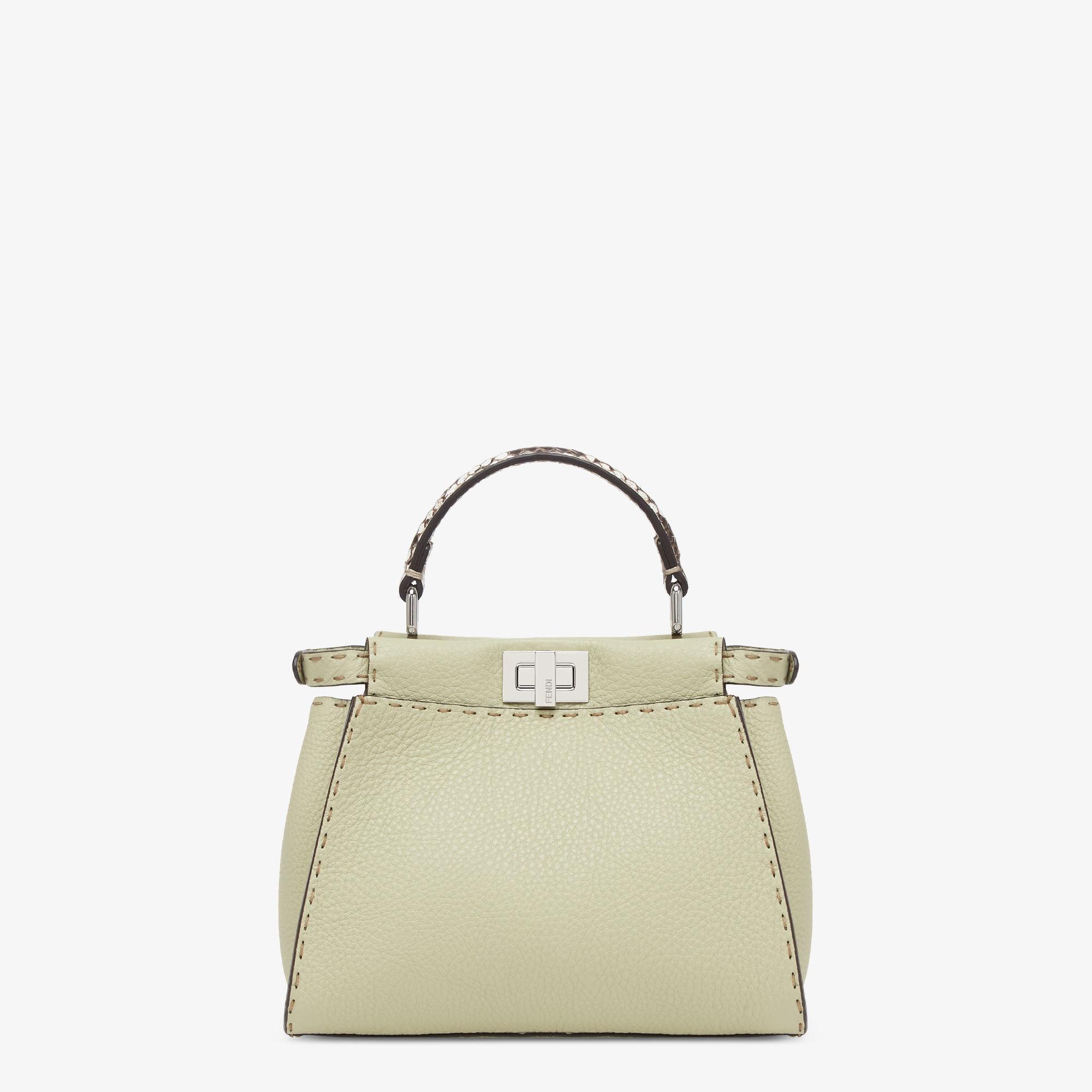 Peekaboo MiniSage green Selleria bag with 1048 hand-sewn topstitches Product Image