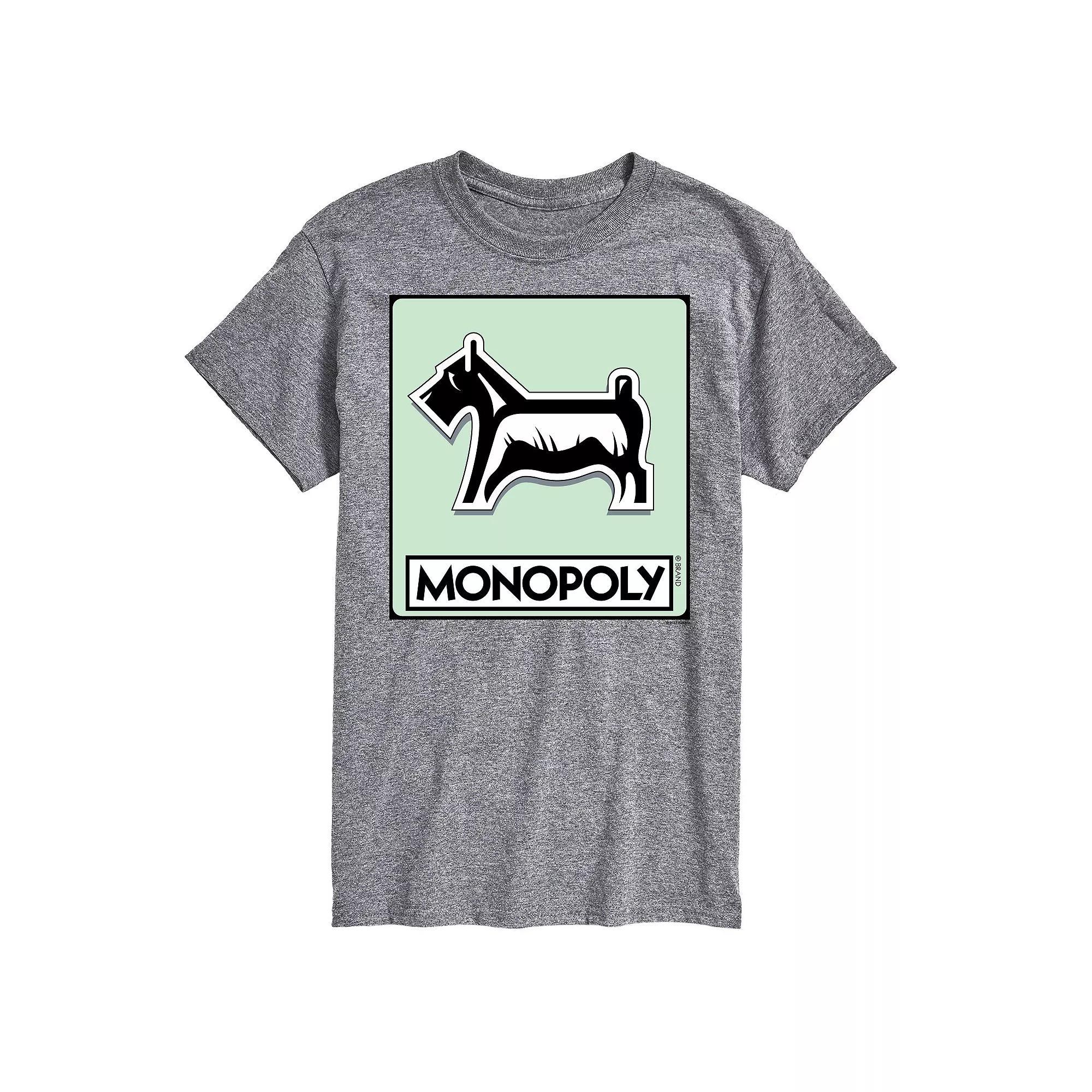 Men's Monopoly Dog Token Graphic Tee, Size: Large, Black Product Image