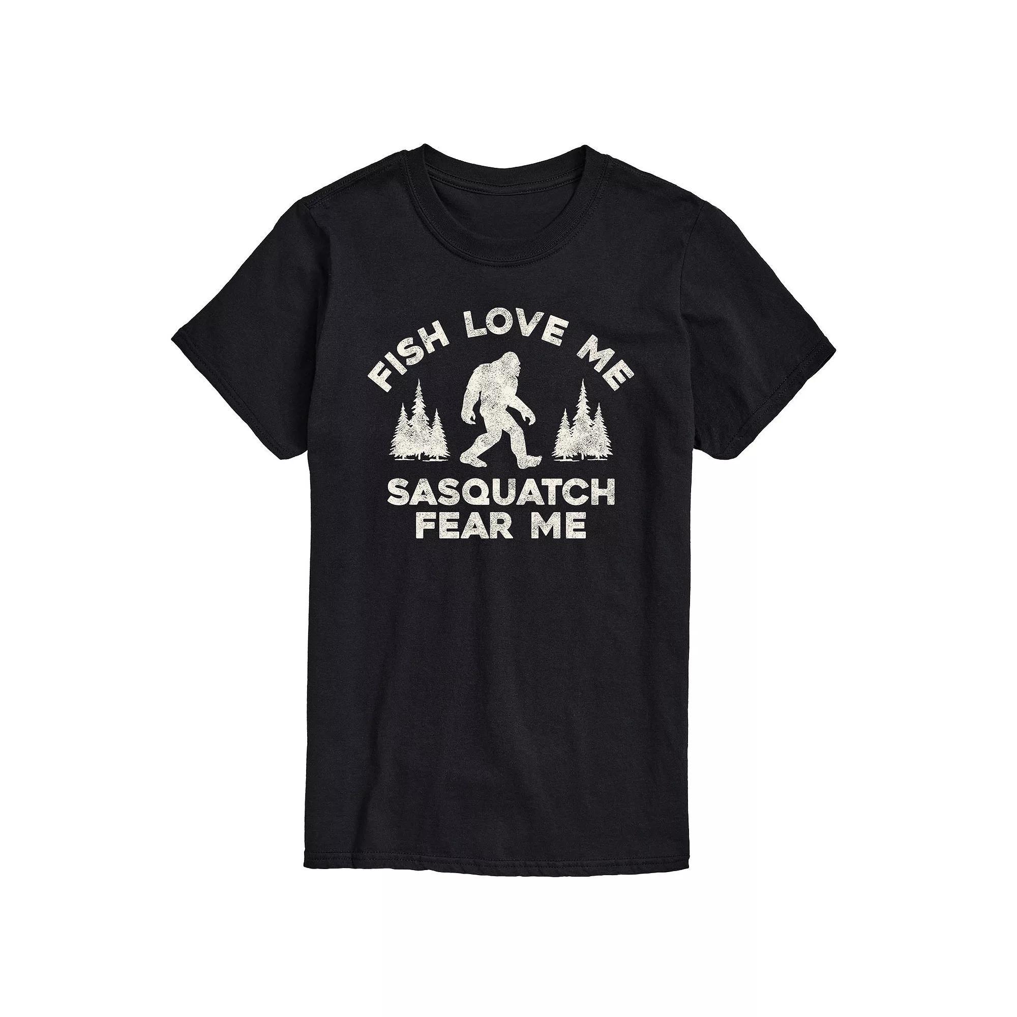 Mens Sasquatch Fear Me Fish Love Me Graphic Tee Product Image