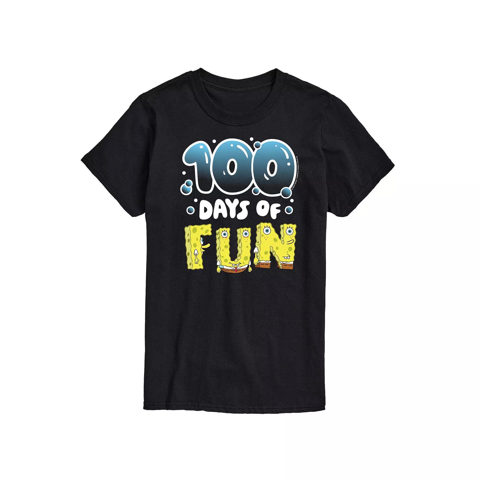 Mens SpongeBob SquarePants 100 Days Of Fun Graphic Tee Product Image