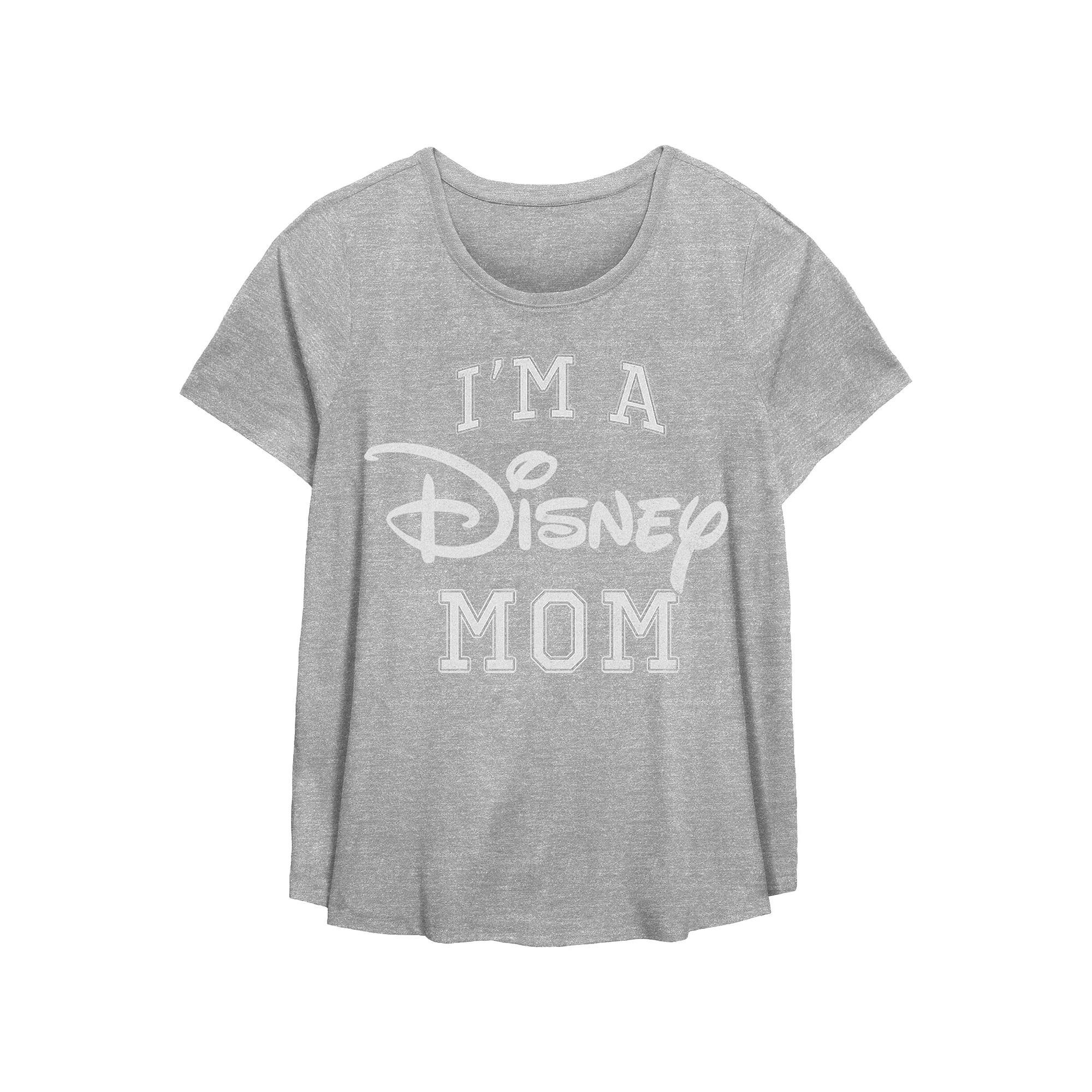 Disney's I'm A Disney Mom Varsity Style Women's Plus Graphic Tee, Size: 3XL, Grey Gray Product Image