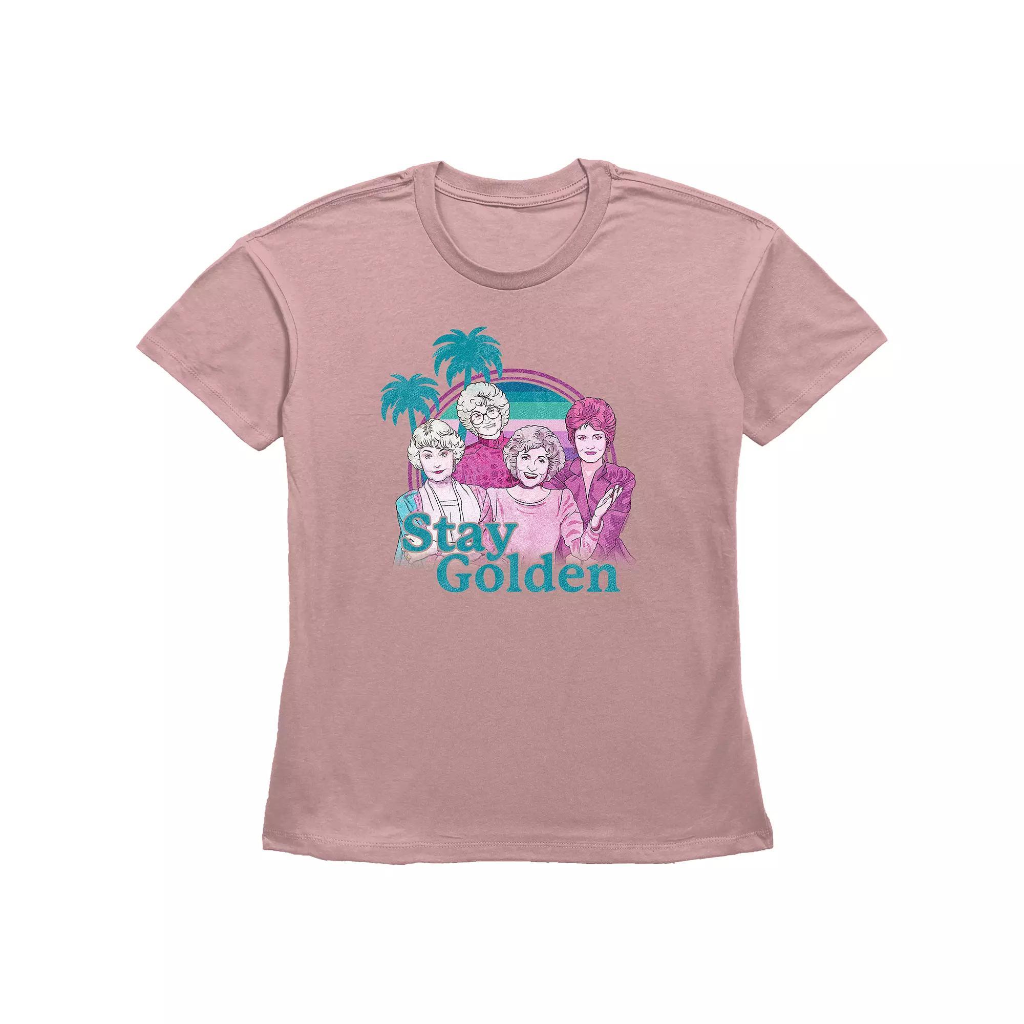 Women's The Golden Girls Stay Golden Graphic Tee, Size: Large, Desert Pink Product Image