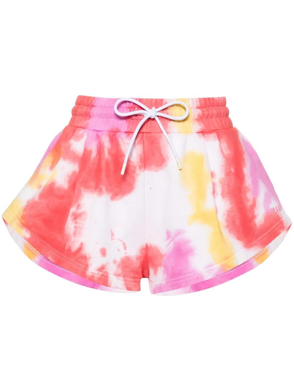 MSGM Embroidered-logo Shorts In Pink Product Image