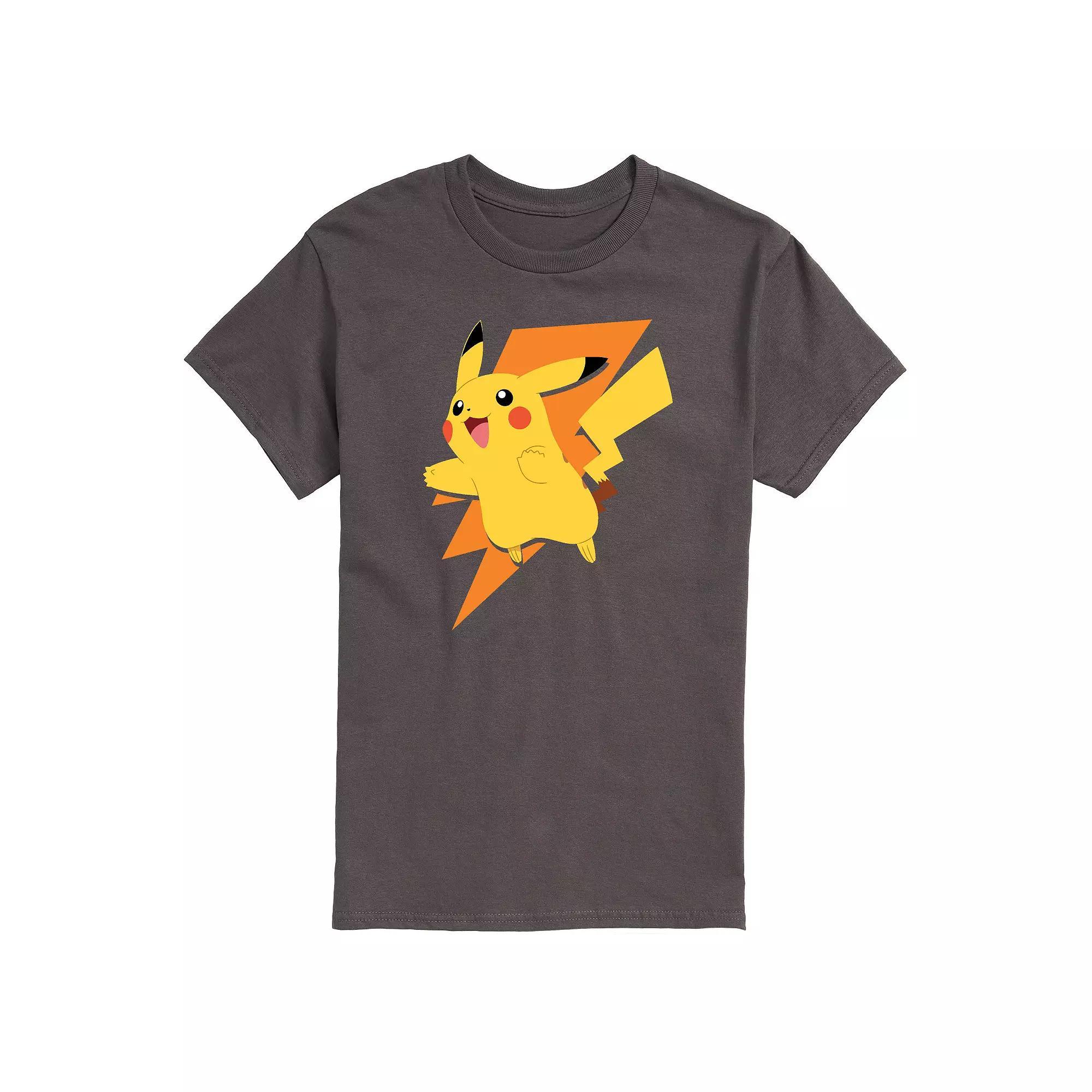 Mens Pokemon Pika Bolt Tee Grey Product Image