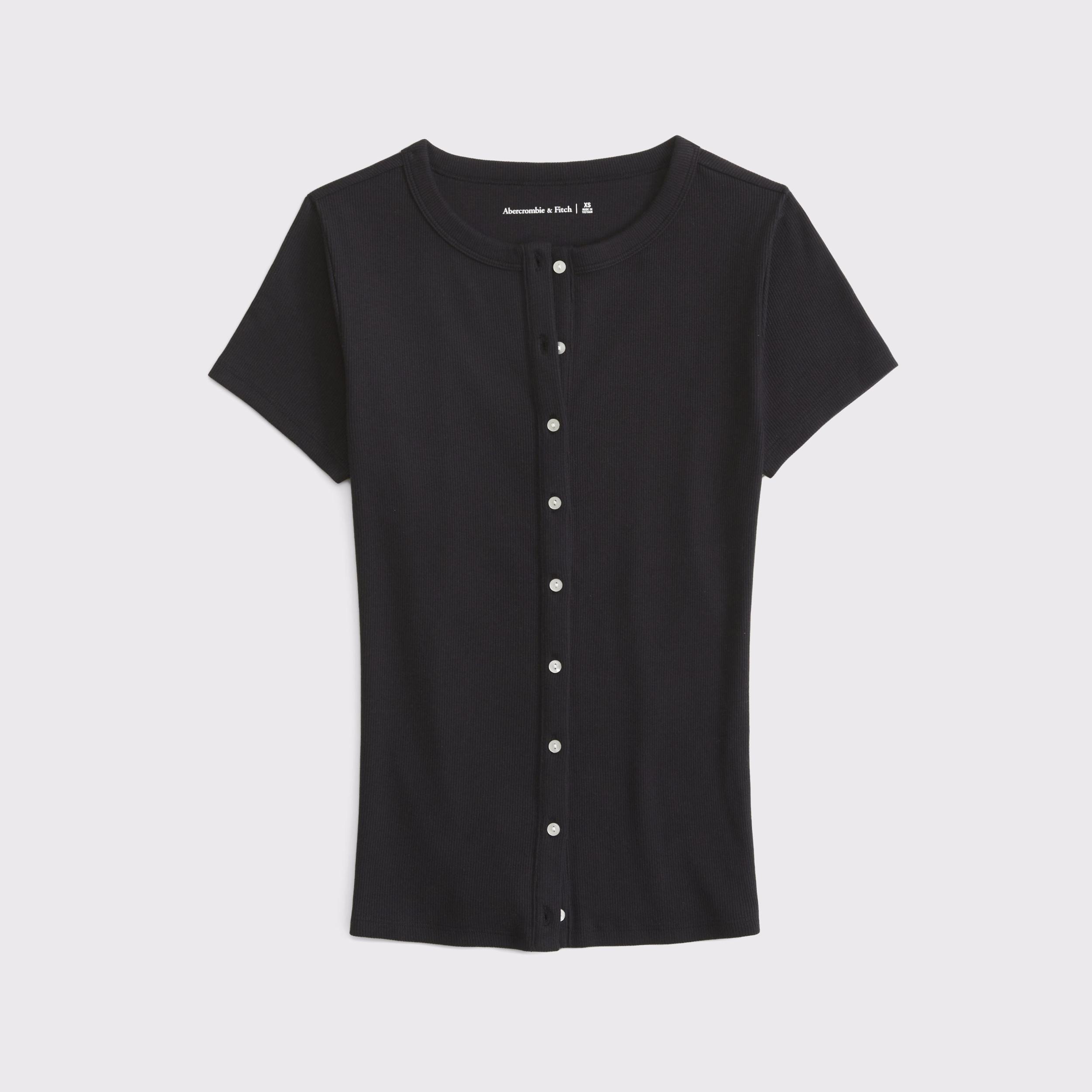 Ribbed Button-Through Top Product Image