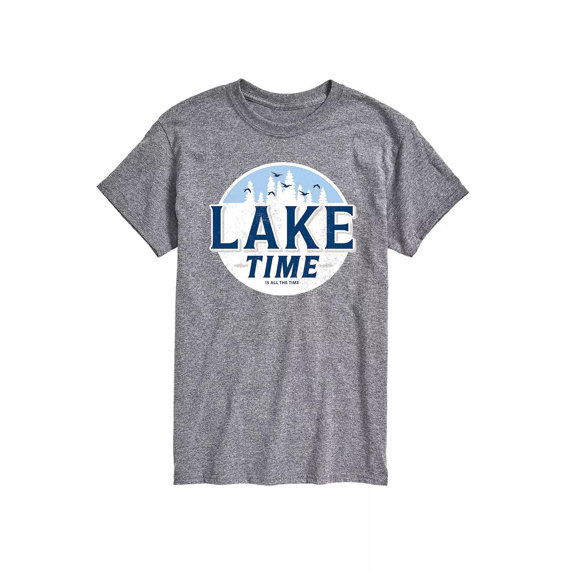 Big & Tall Lake Time Graphic Tee, Men's, Size: Large Tall, Gray Product Image