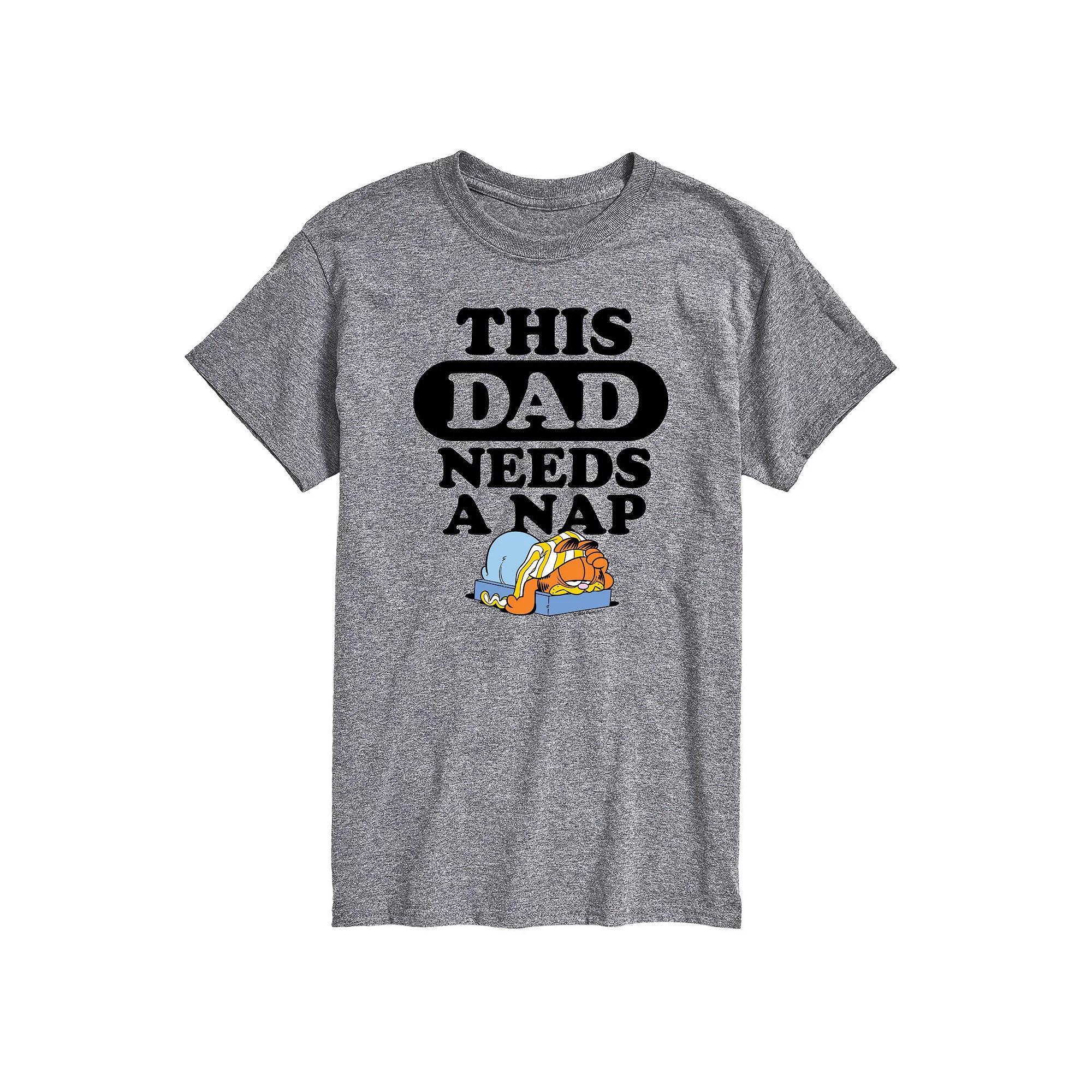 Big & Tall Garfield This Dad Needs A Nap Graphic Tee, Mens Grey Gray Product Image