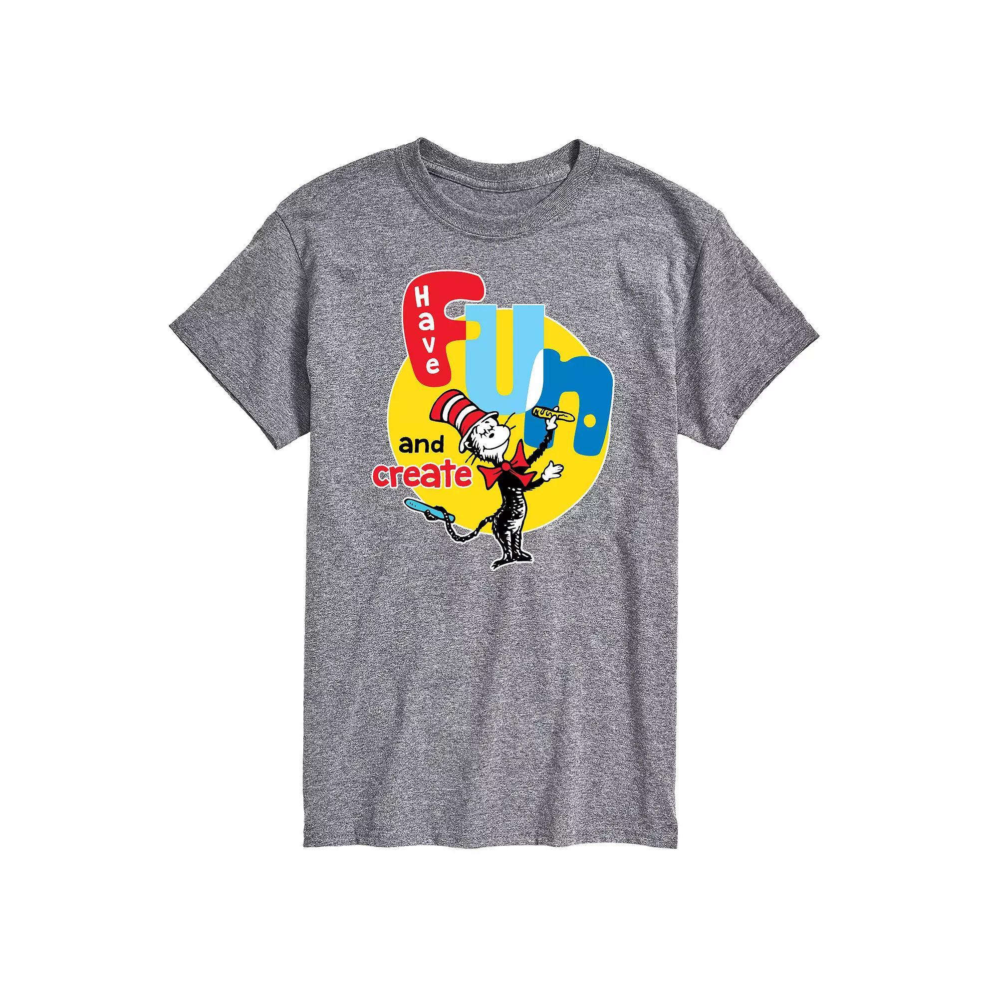 Big & Tall Dr Seuss Have Fun Create, Mens Grey Product Image