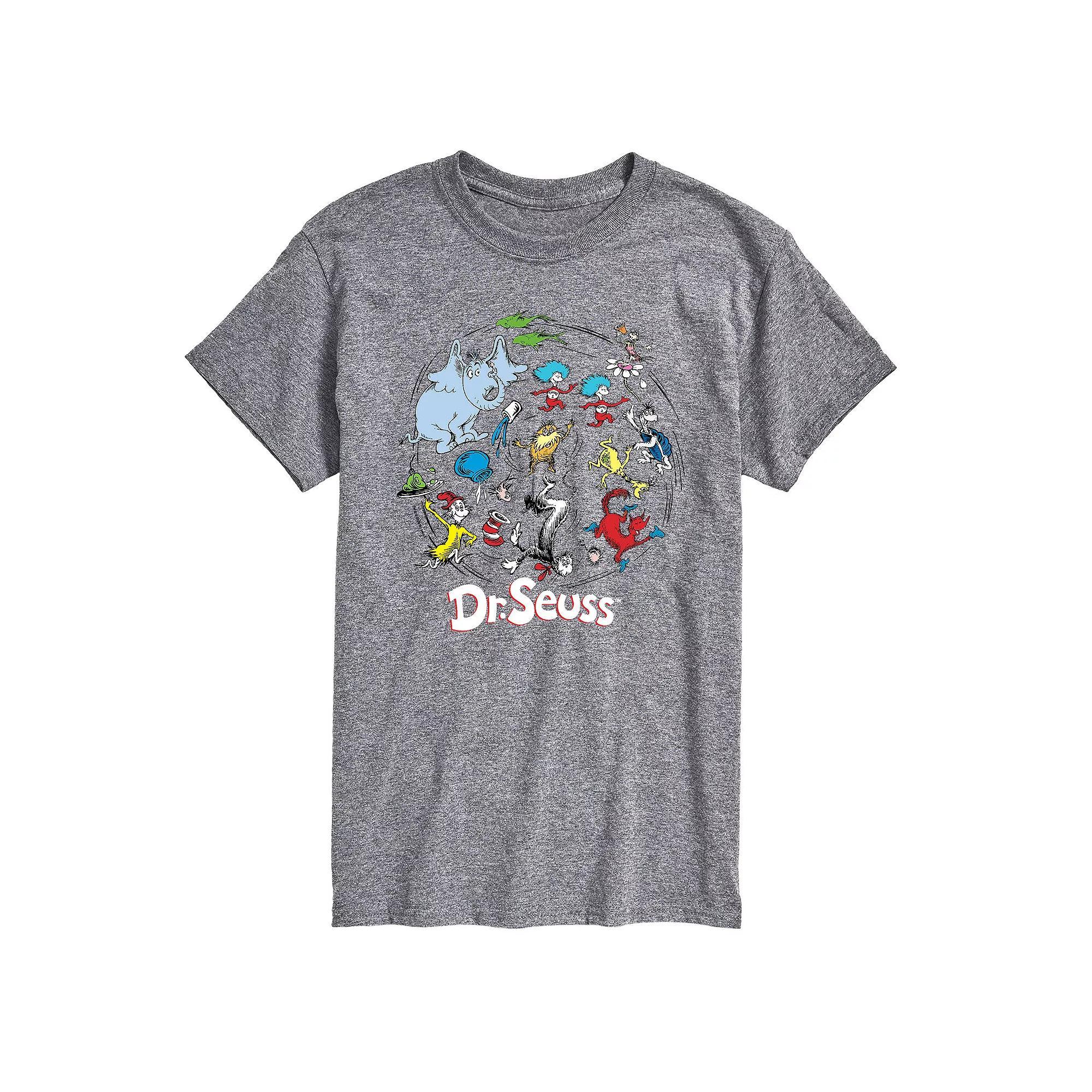 Men's Dr. Seuss Pattern Tee, Size: Small, Gray Product Image
