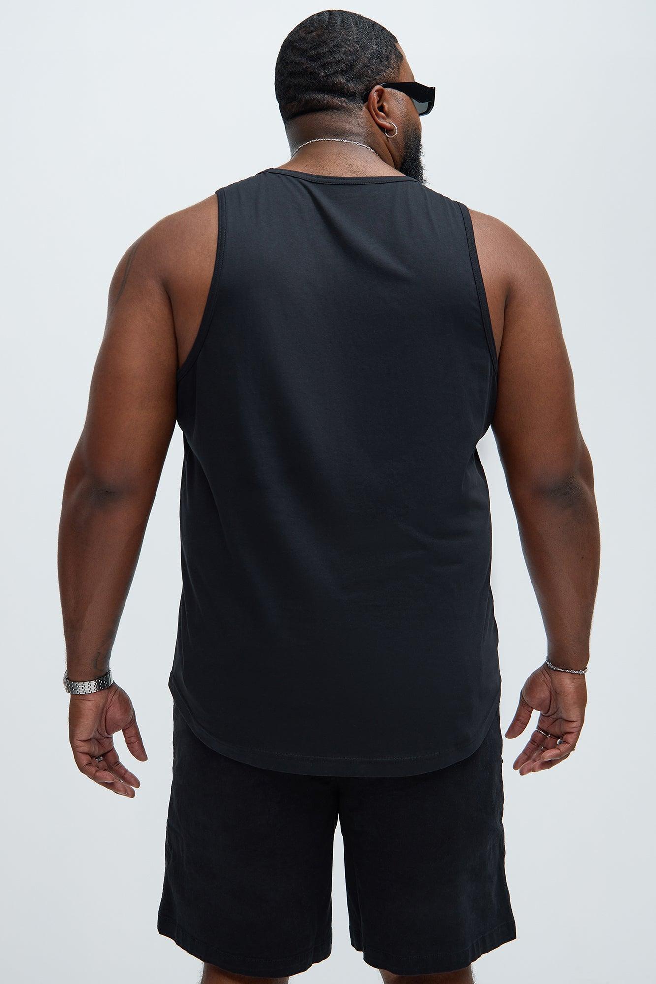 Essential Scallop Tank Top - Black Product Image