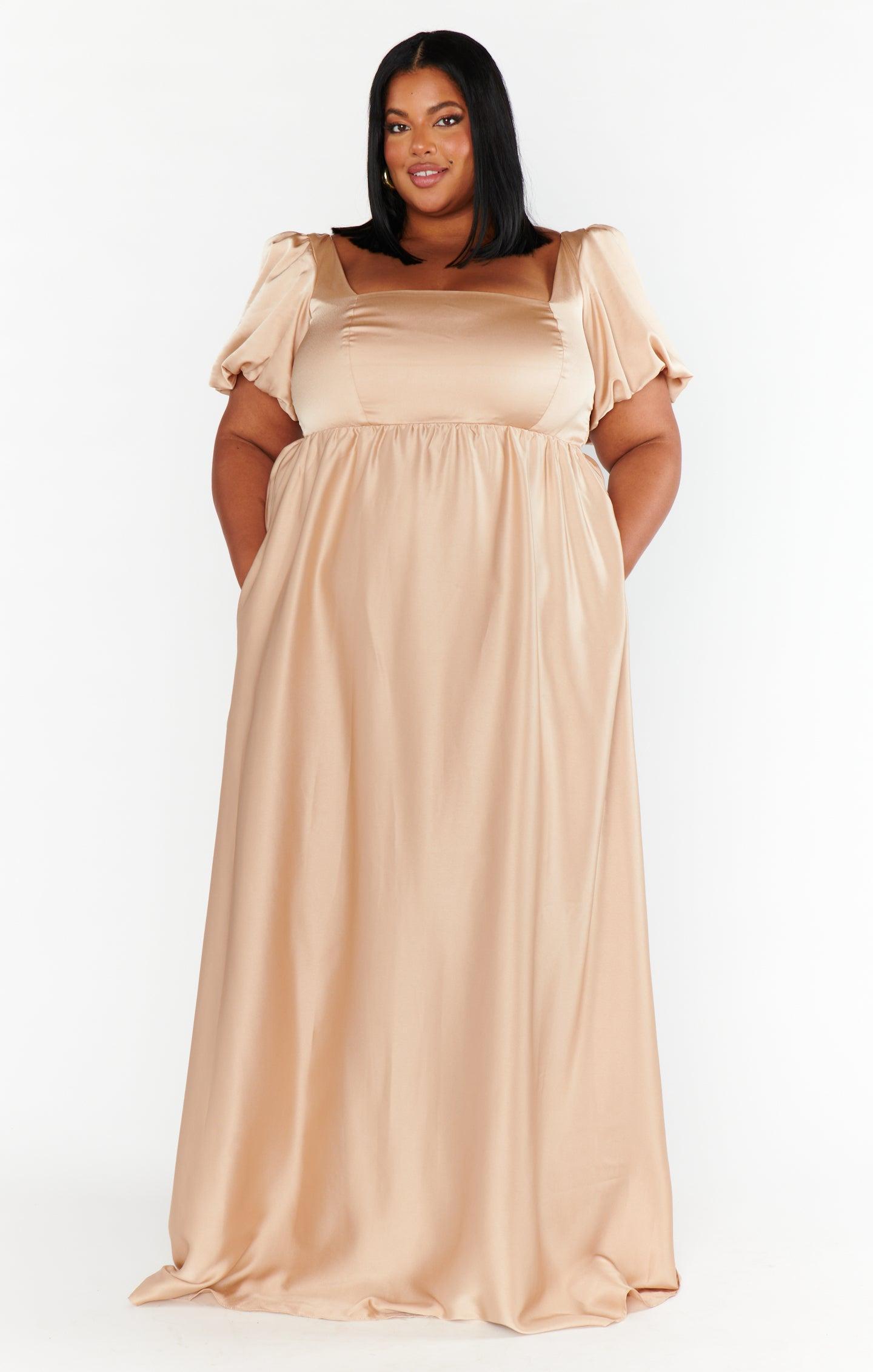 Nora Maxi Dress ~ Champagne Luxe Satin Product Image
