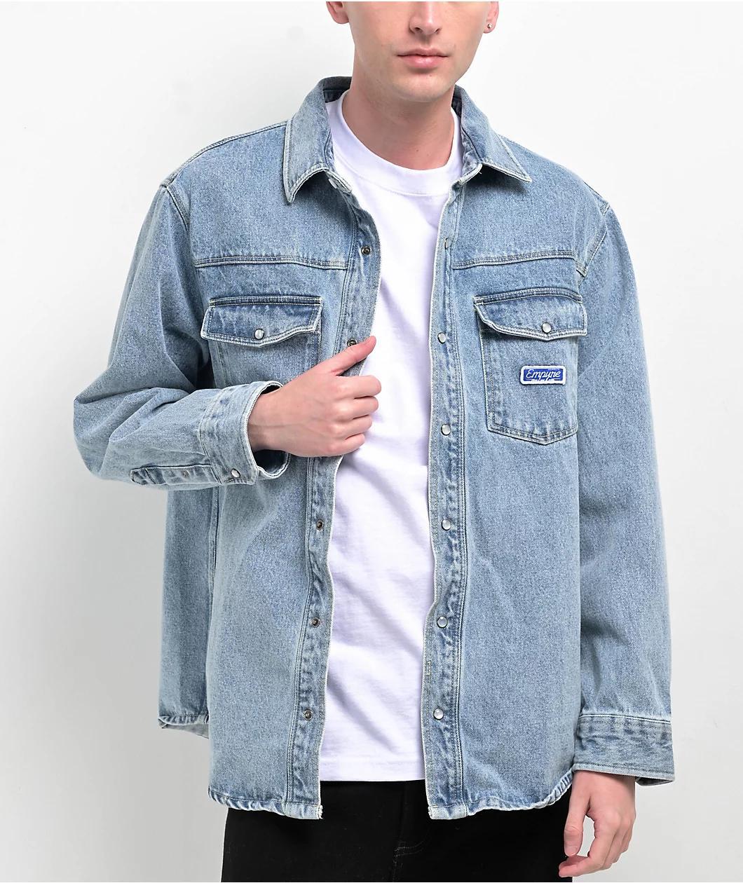 Empyre Wayne Blue Denim Long Sleeve Shirt Product Image