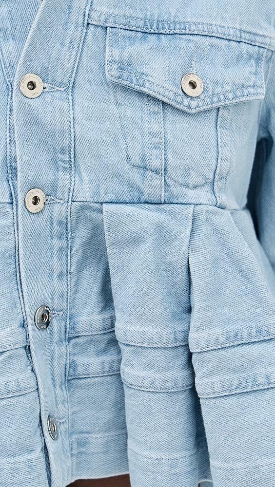 Marques'Almeida Soft Blue Denim Cropped Flounce Jacket | Shopbop Product Image