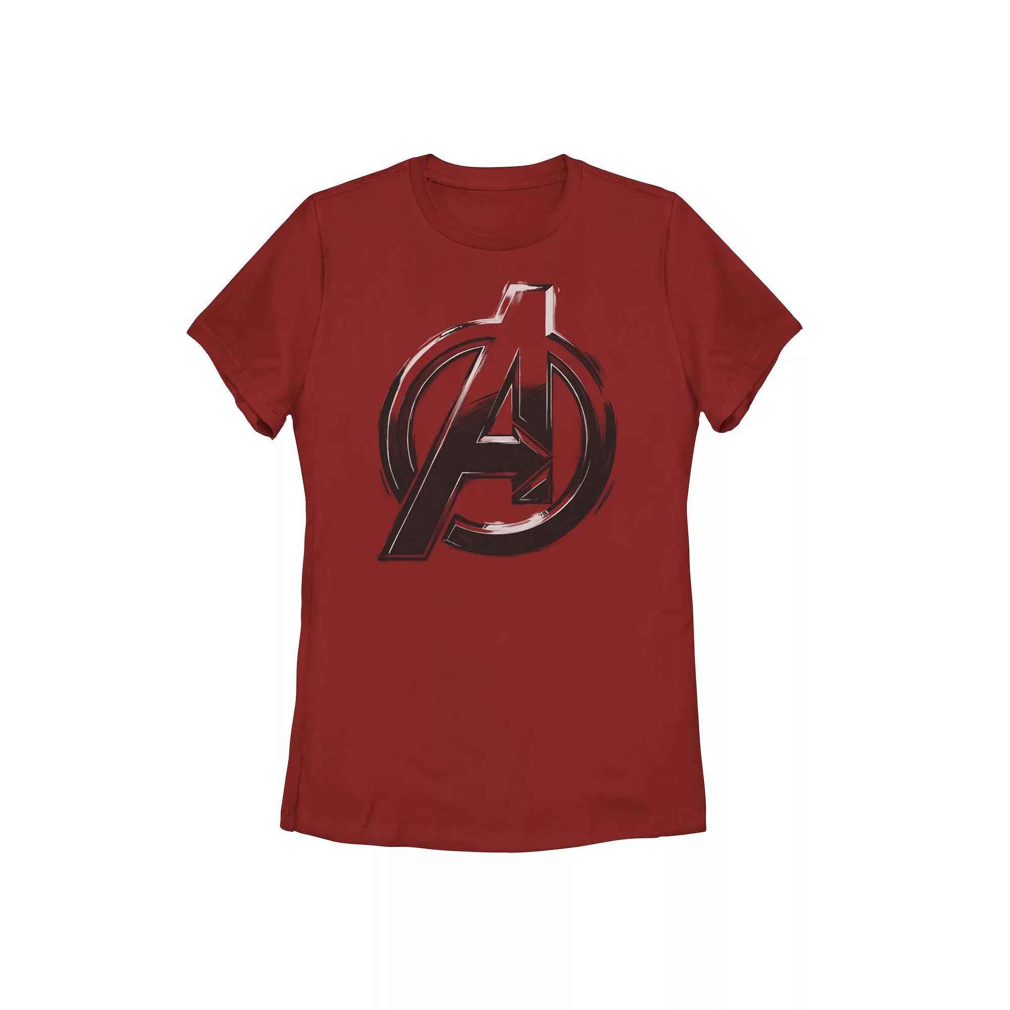 Juniors' Marvel Avengers Sketch "A" Logo Graphic Tee, Girl's, Size: XL, Red Product Image