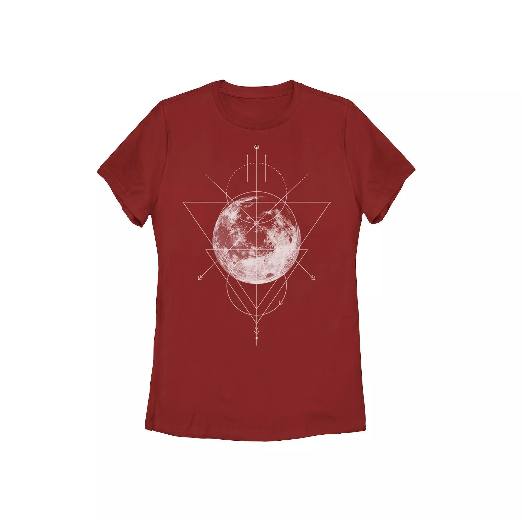 Juniors' Geometric Moon Galactic Graphic Tee, Girl's, Size: XL, Blue Product Image
