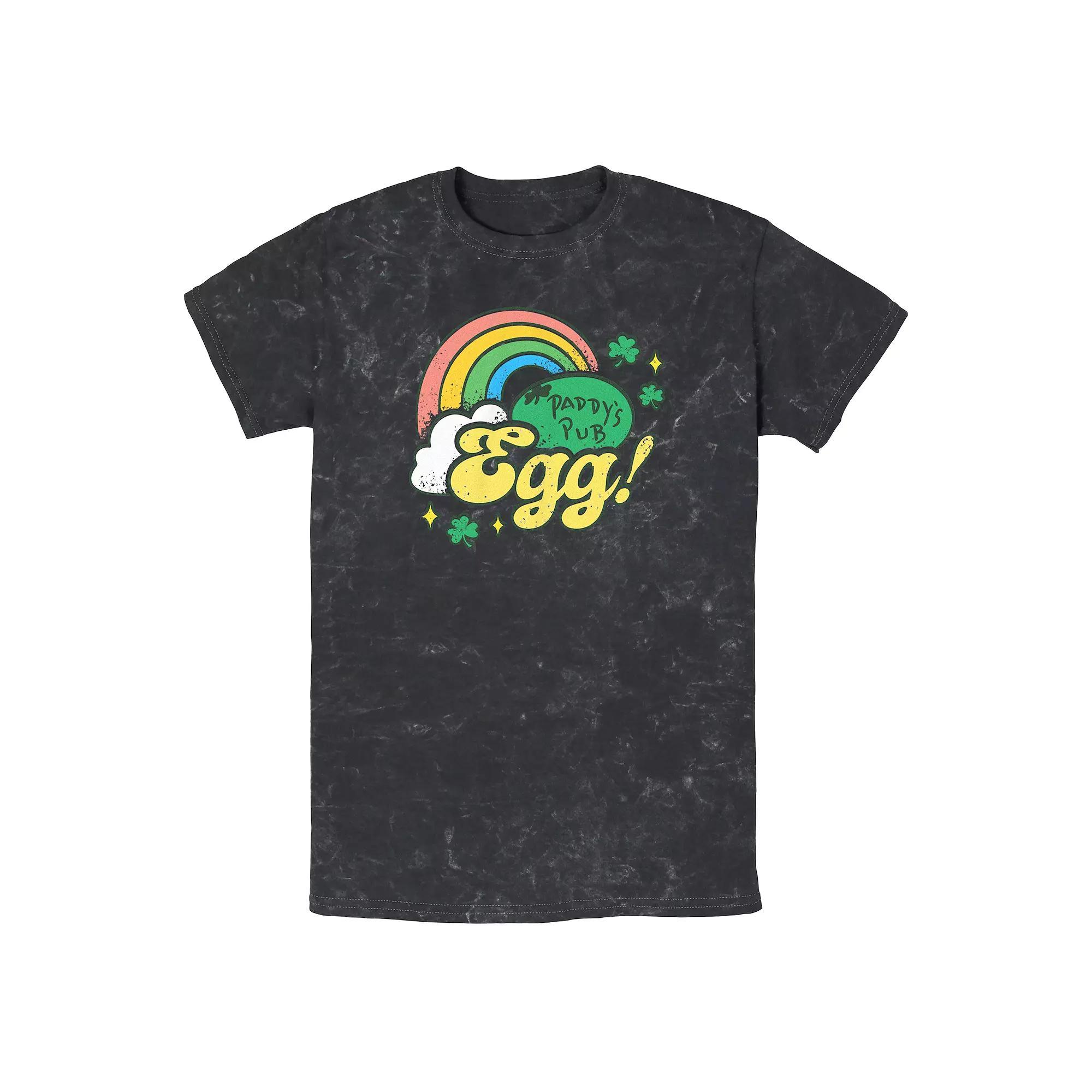 Men's It's Always Sunny In Philadelphia Paddy's Pub Egg Mineral Wash Graphic Tee, Size: XL, Black Product Image