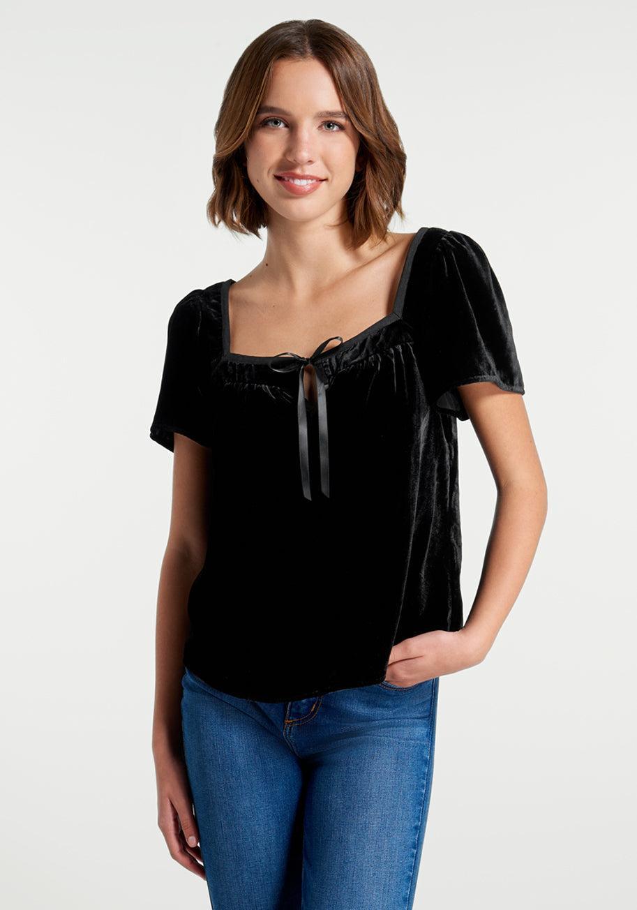Fit To Be Tied Velvet Top Product Image