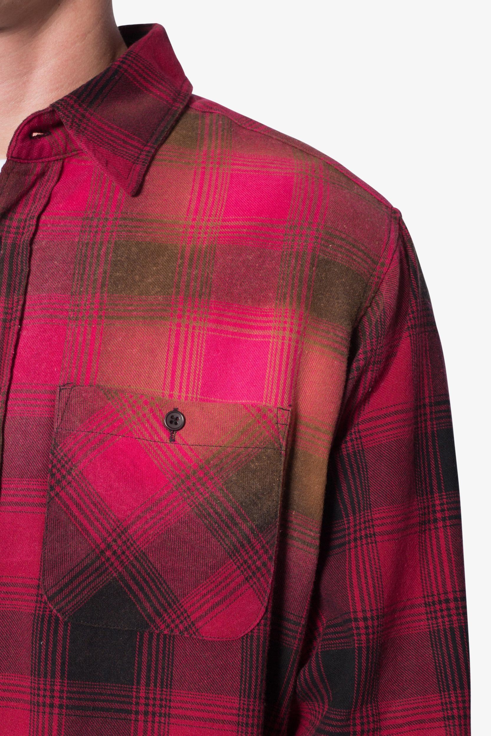 Vintage Washed Shirt - Red/Black Product Image