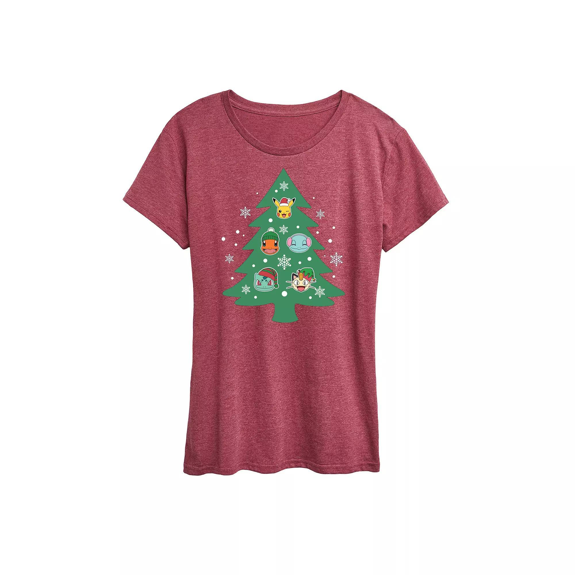 Womens Pokemon Partners Tree Pattern Tee Heather Grey Product Image