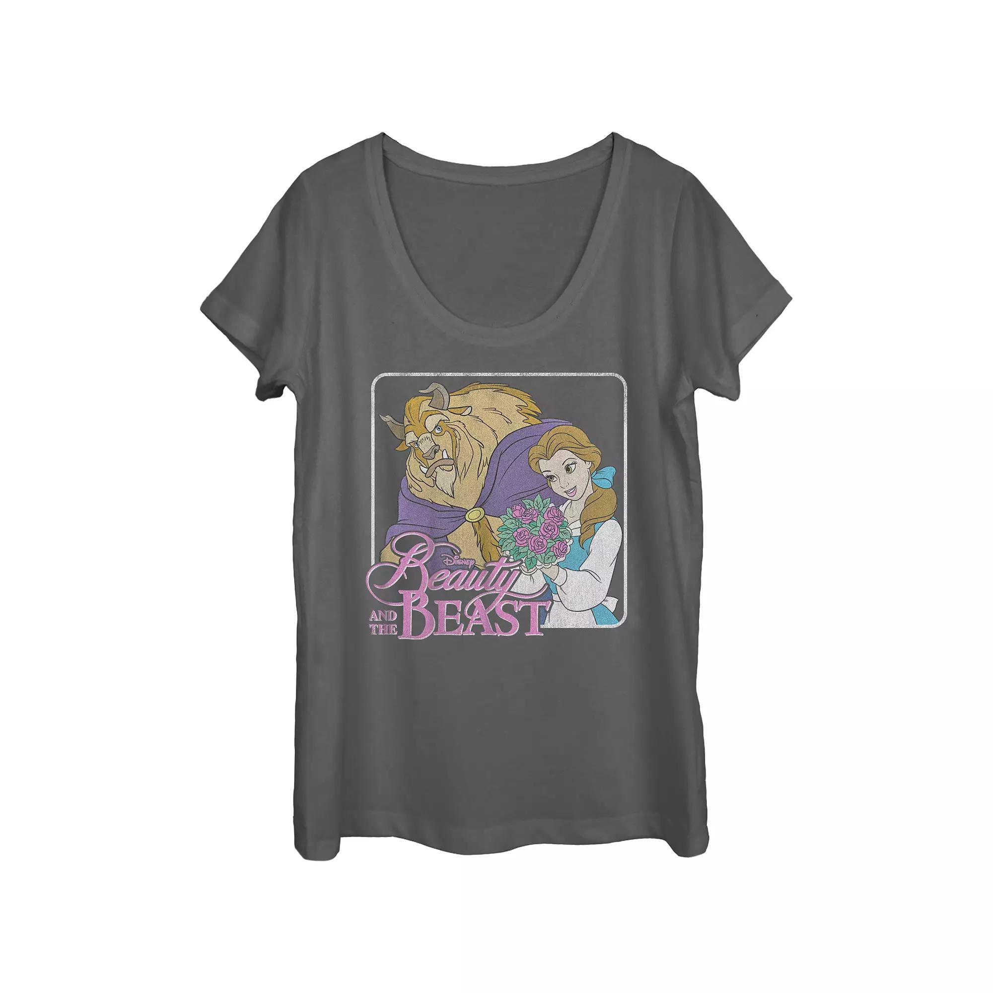 Disney's Beauty And The Beast Juniors' Graphic Tee, Girl's, Size: Medium, Grey Product Image