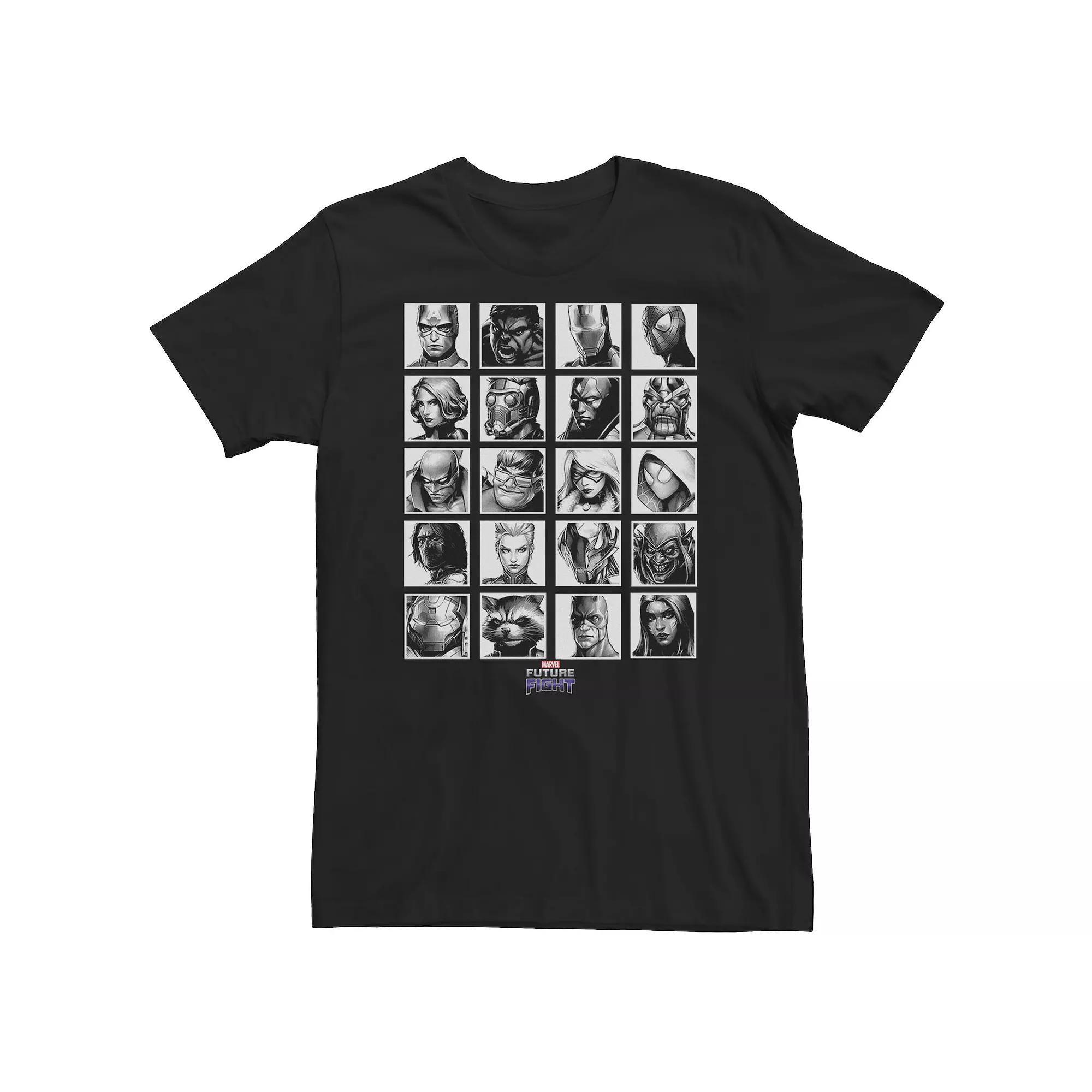 Big & Tall Marvel Future Fight Black White Portraits Tee, Men's, Size: 3XL Product Image
