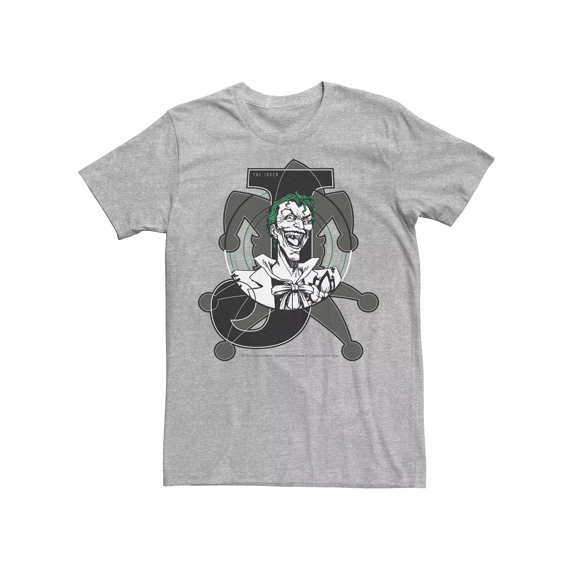 Men's DC Comics Joker Card Laughing Poster Tee, Size: XL, Athletic Grey Product Image