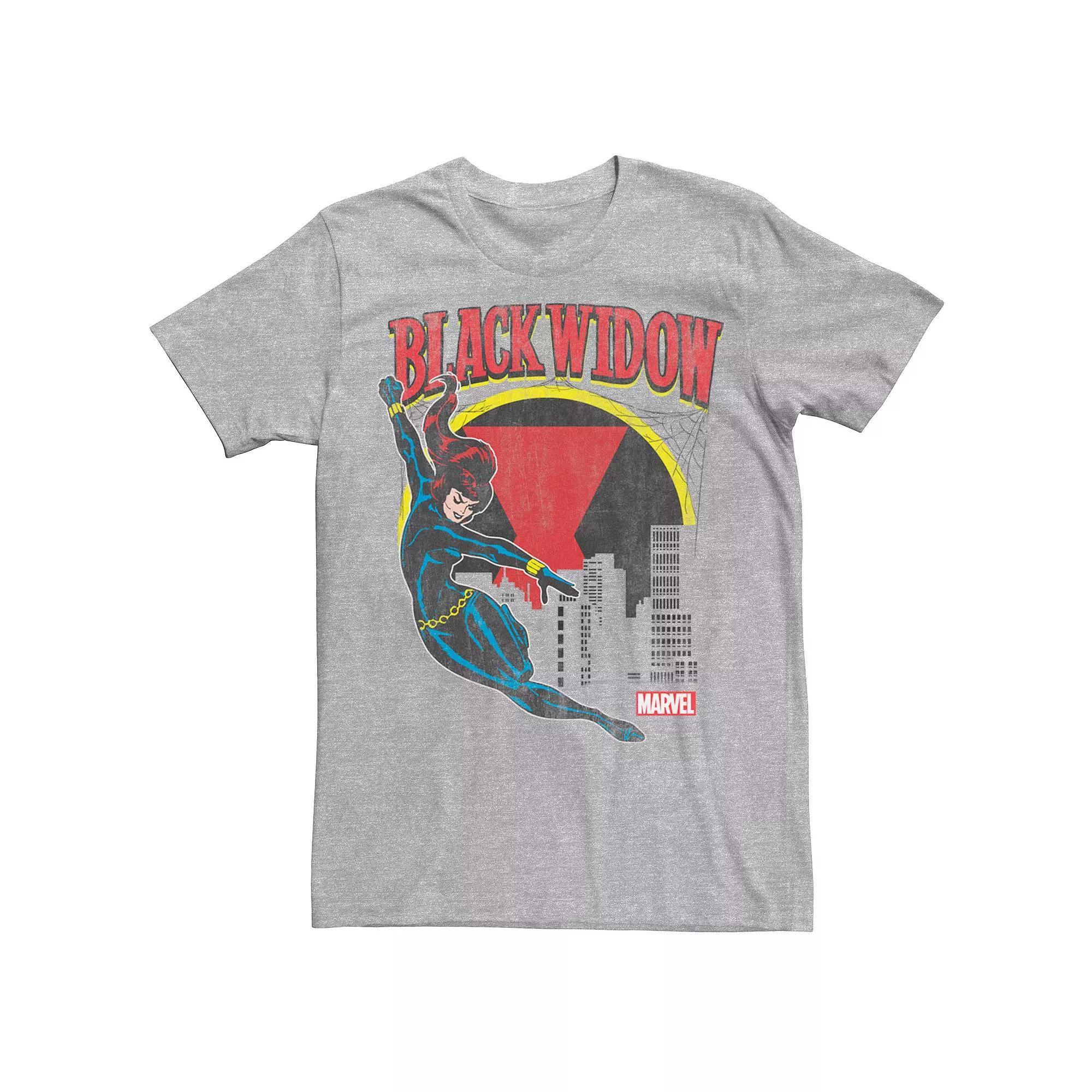 Mens Marvel Black Widow Web Slinger Graphic Tee Athletic Grey Product Image