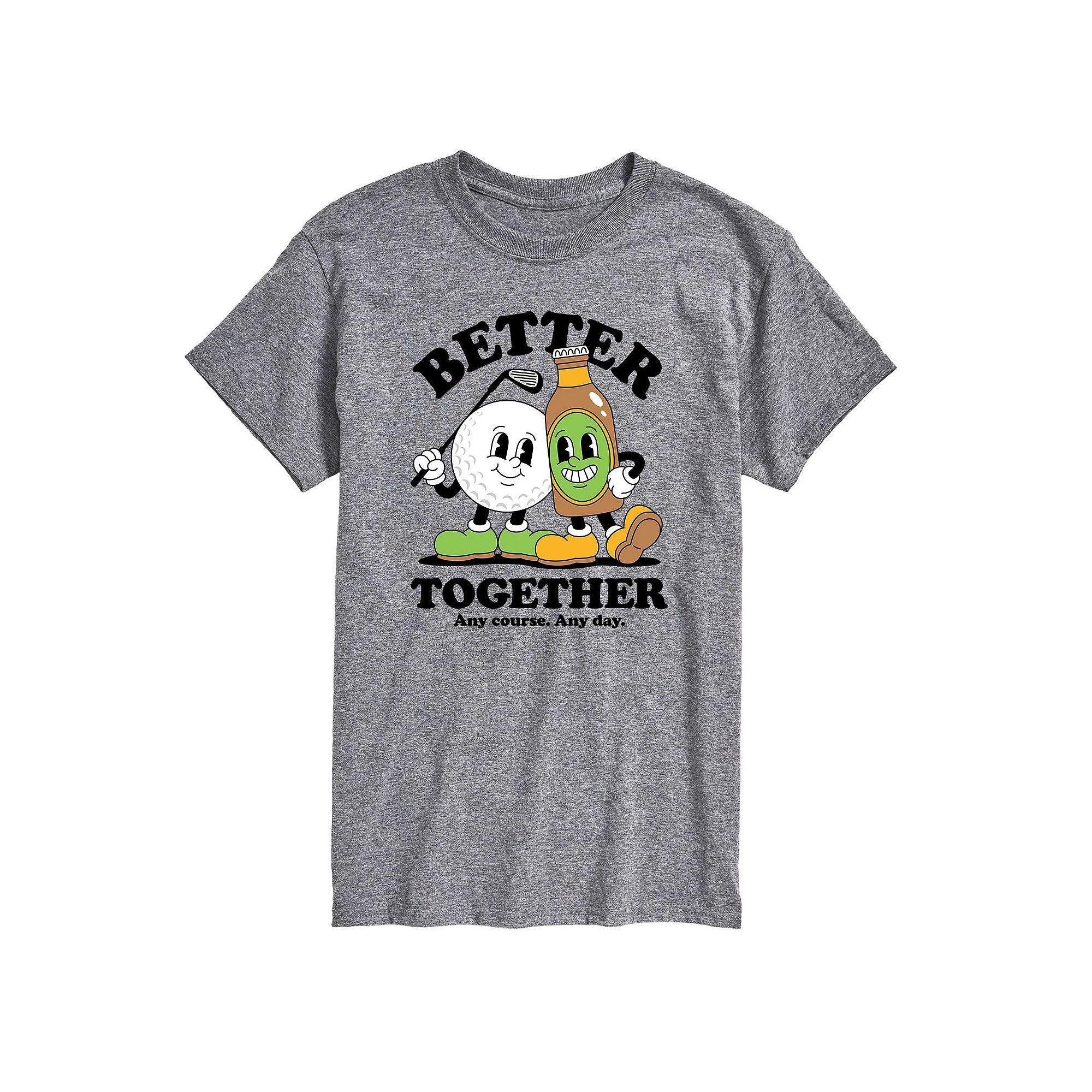 Mens Golf Mascots Better Together Graphic Tee Grey Gray Product Image