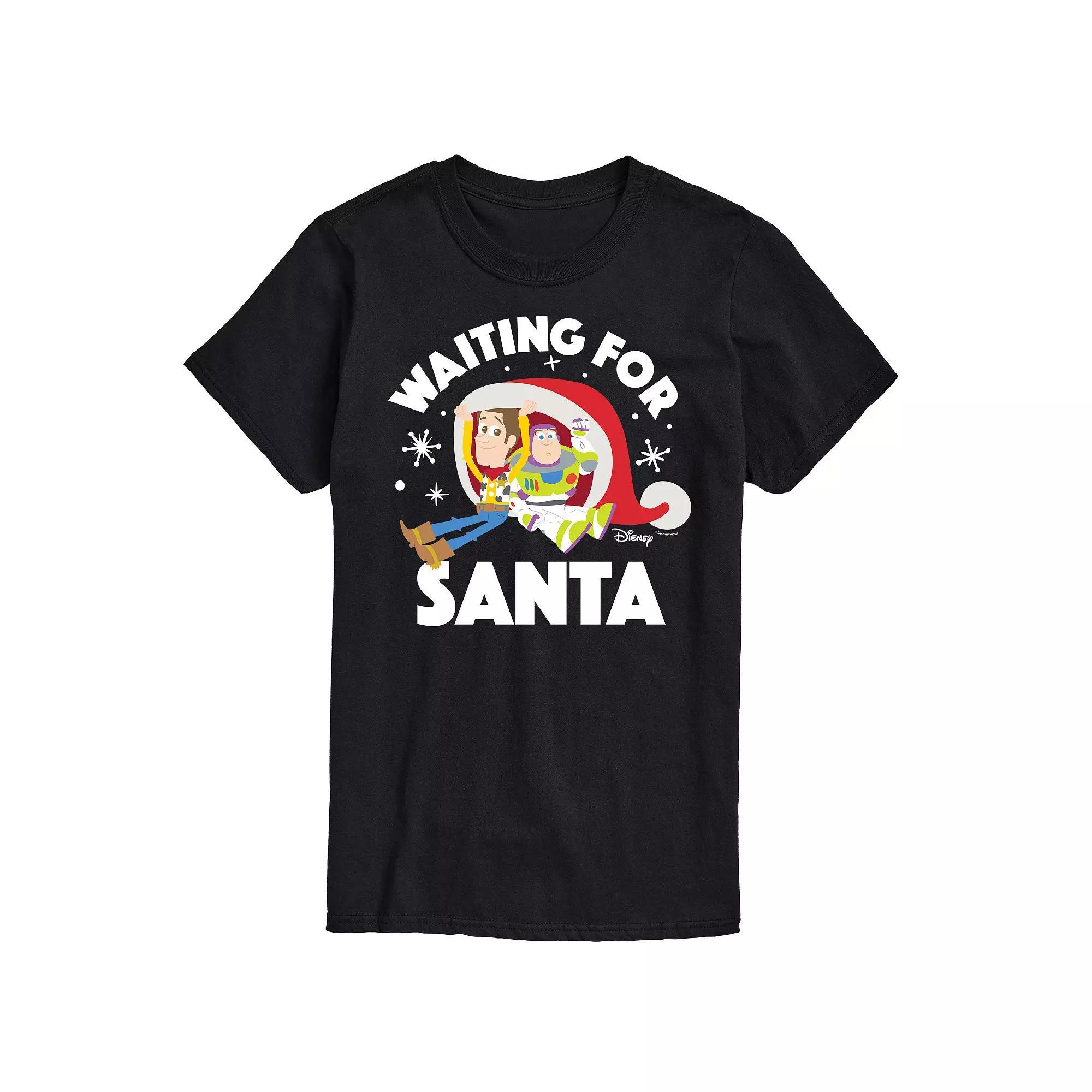 Disney / Pixars Toy Story Woody & Buzz Lightyear Mens Waiting For Santa Graphic Tee Product Image