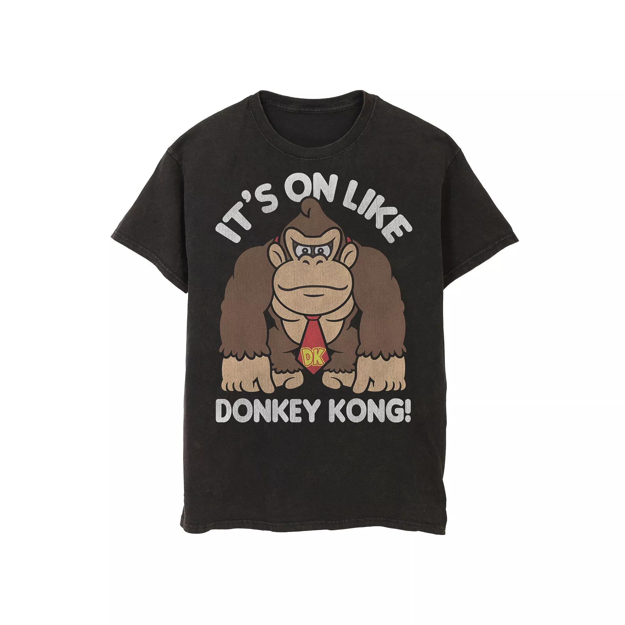 Men's Nintendo It's On Like Donkey Kong Outline Poster Tee, Size: XXL, Black Product Image