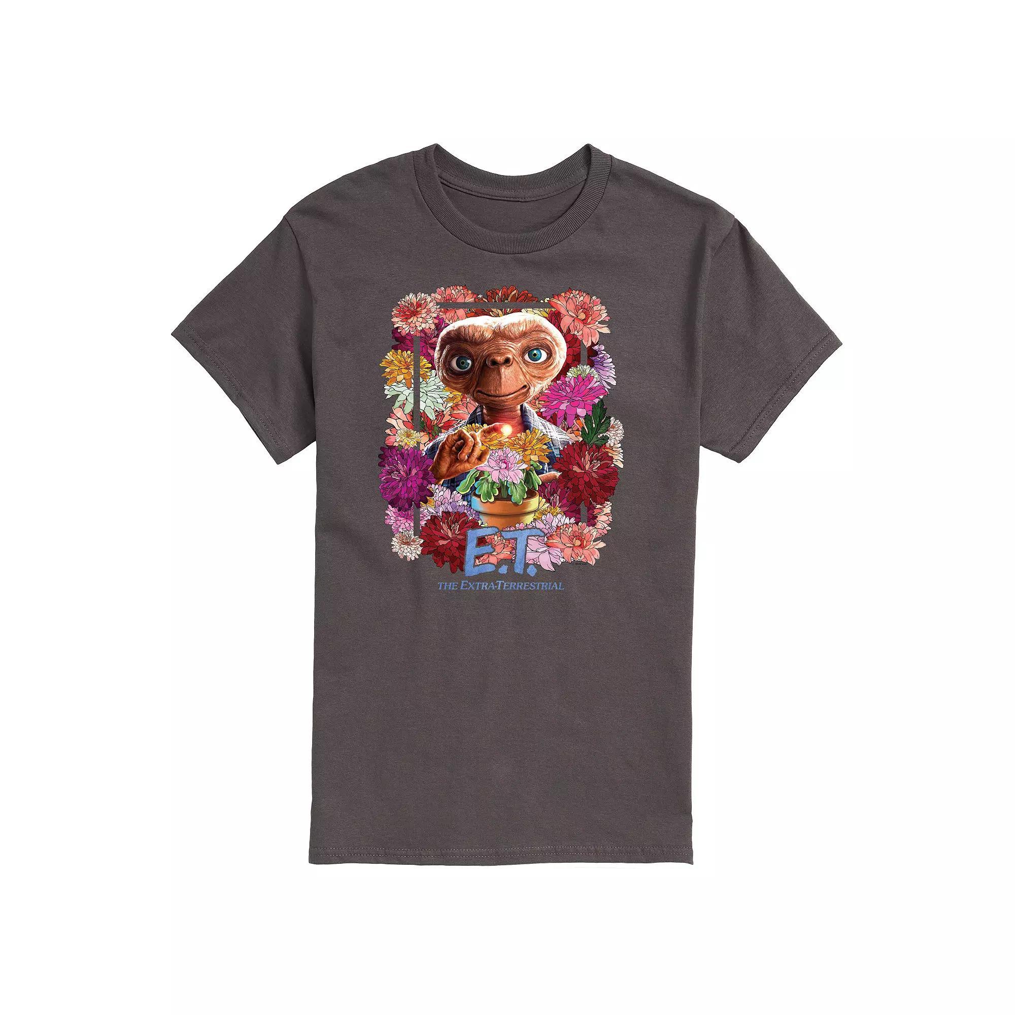 Mens ET Flowers Tee Grey Product Image