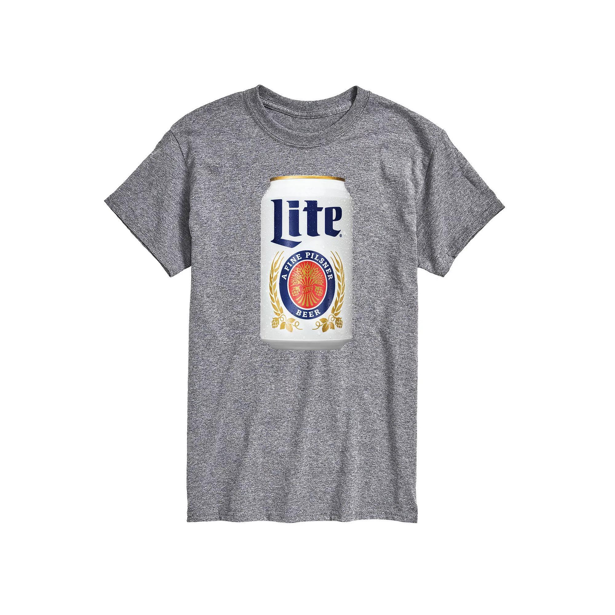 Mens Miller Light Can Graphic Tee Grey Gray Product Image