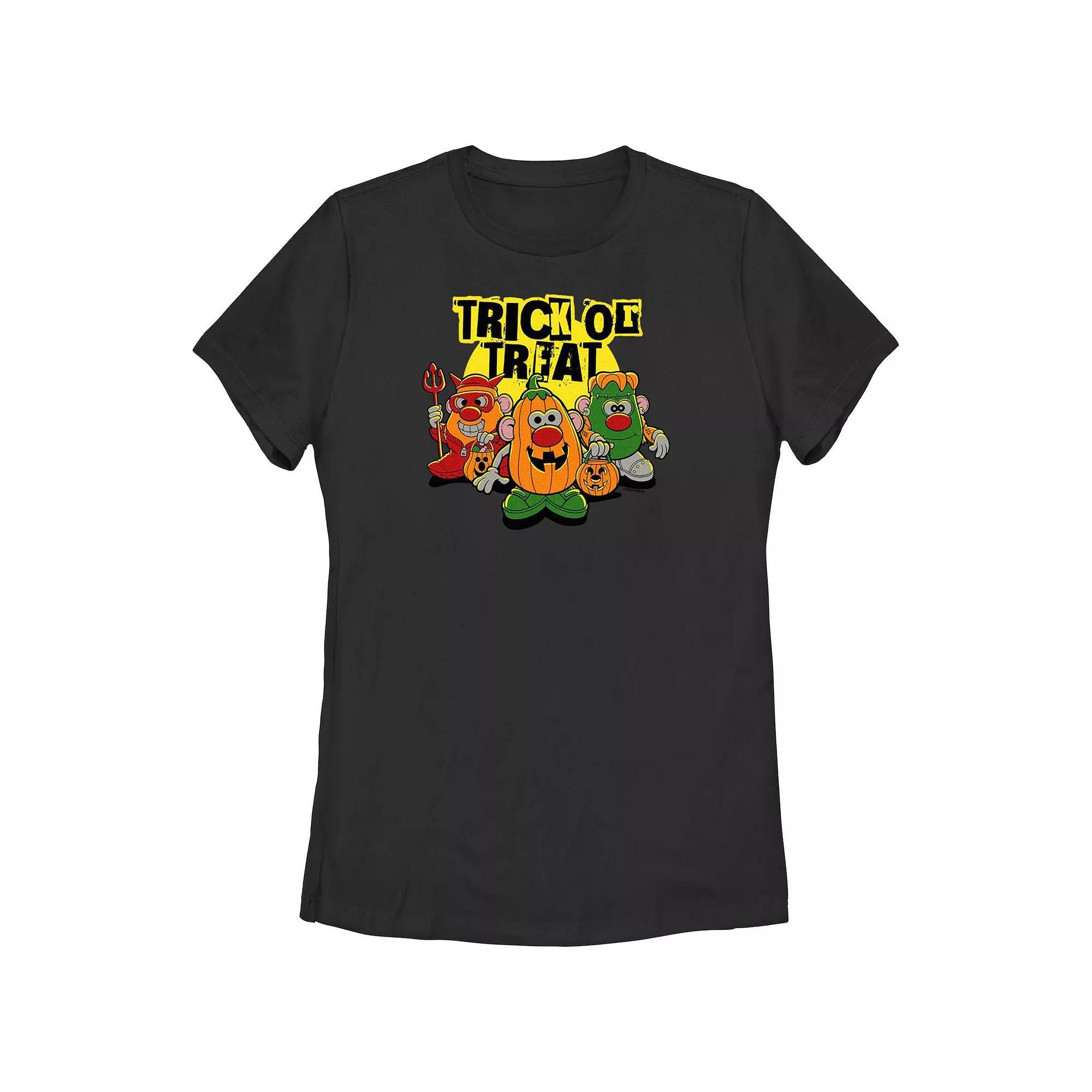 Juniors' Vintage Halloween Cat Graphic Tee, Women's, Size: Medium, Black Product Image
