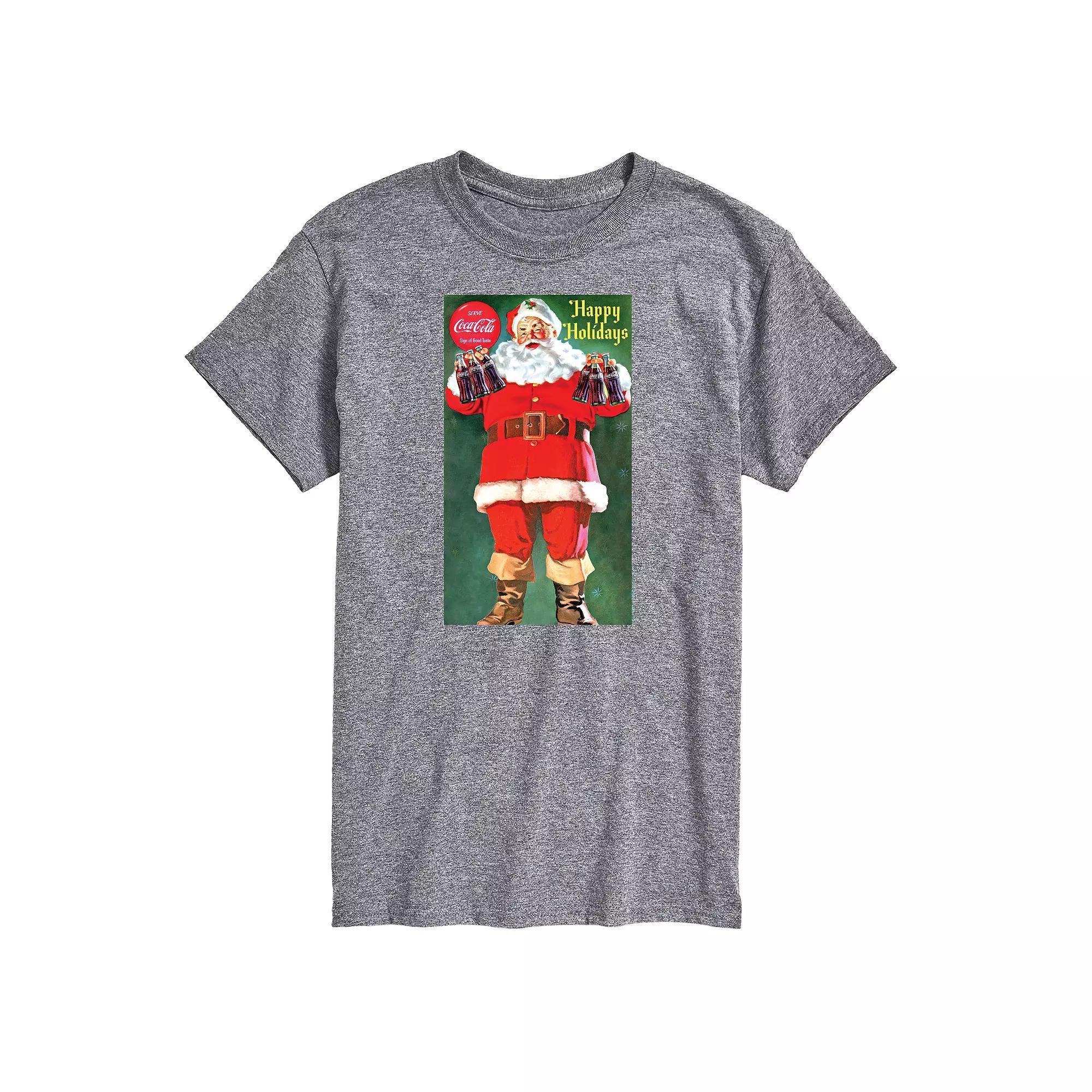 Big & Tall Coca-Cola Vintage Santa Graphic Tee, Mens Product Image