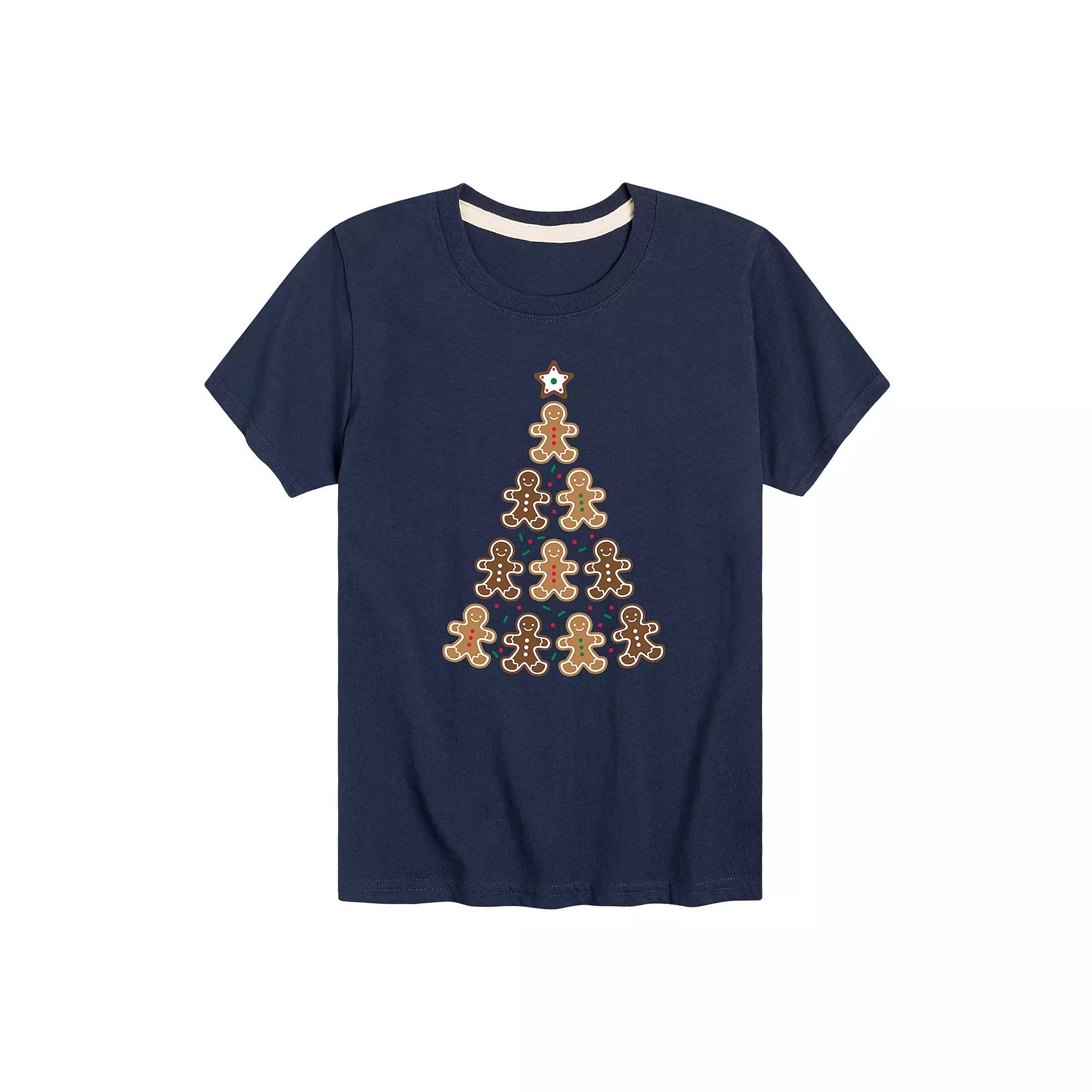 Boys 8-20 Gingerbread Man Tree Tee, Boys Blue Product Image