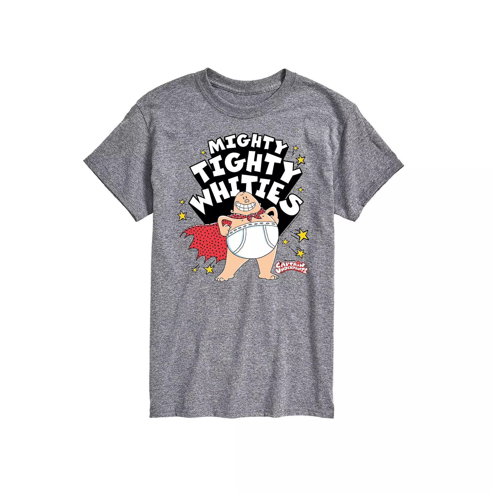 Men's Captain Underpants Mighty Tighty Whities Graphic Tee, Size: XS, Gray Product Image