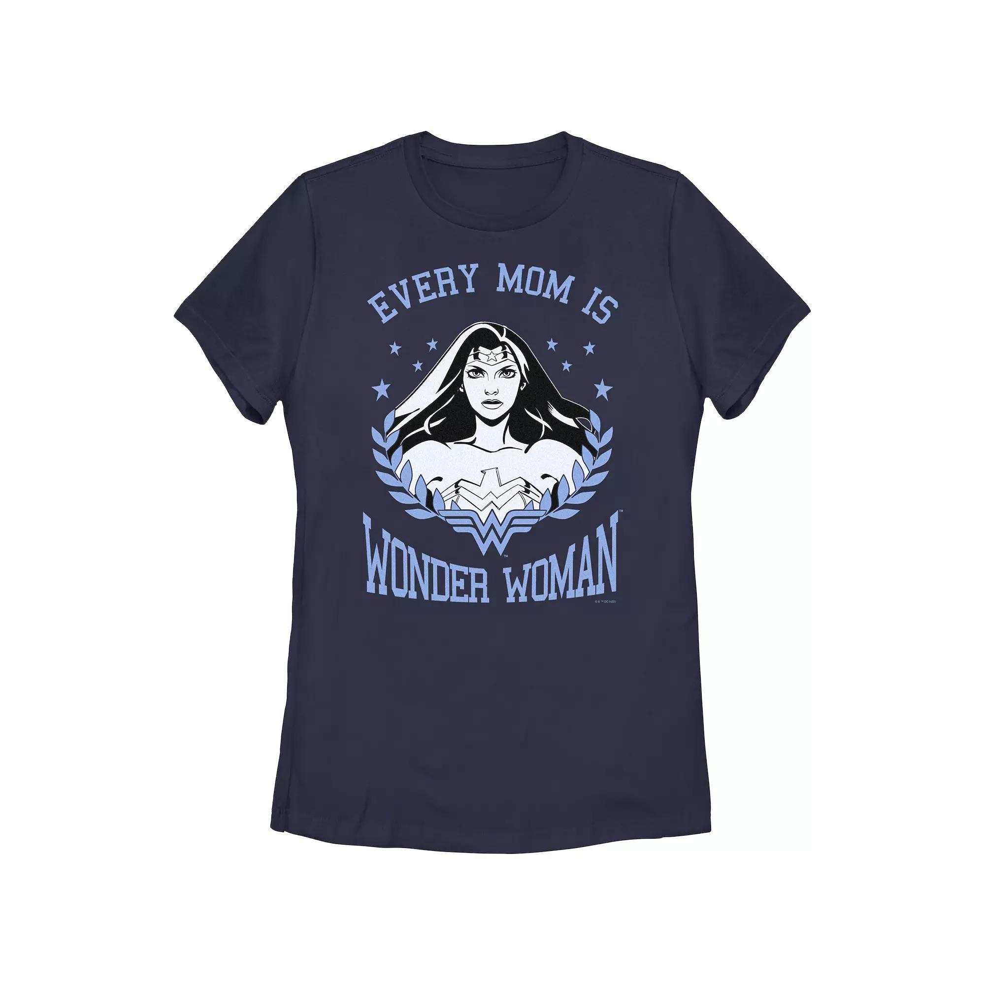 Juniors' Warner Brothers Every Mom Is Wonder Woman Graphic Tee, Girl's, Size: XL, Blue Product Image