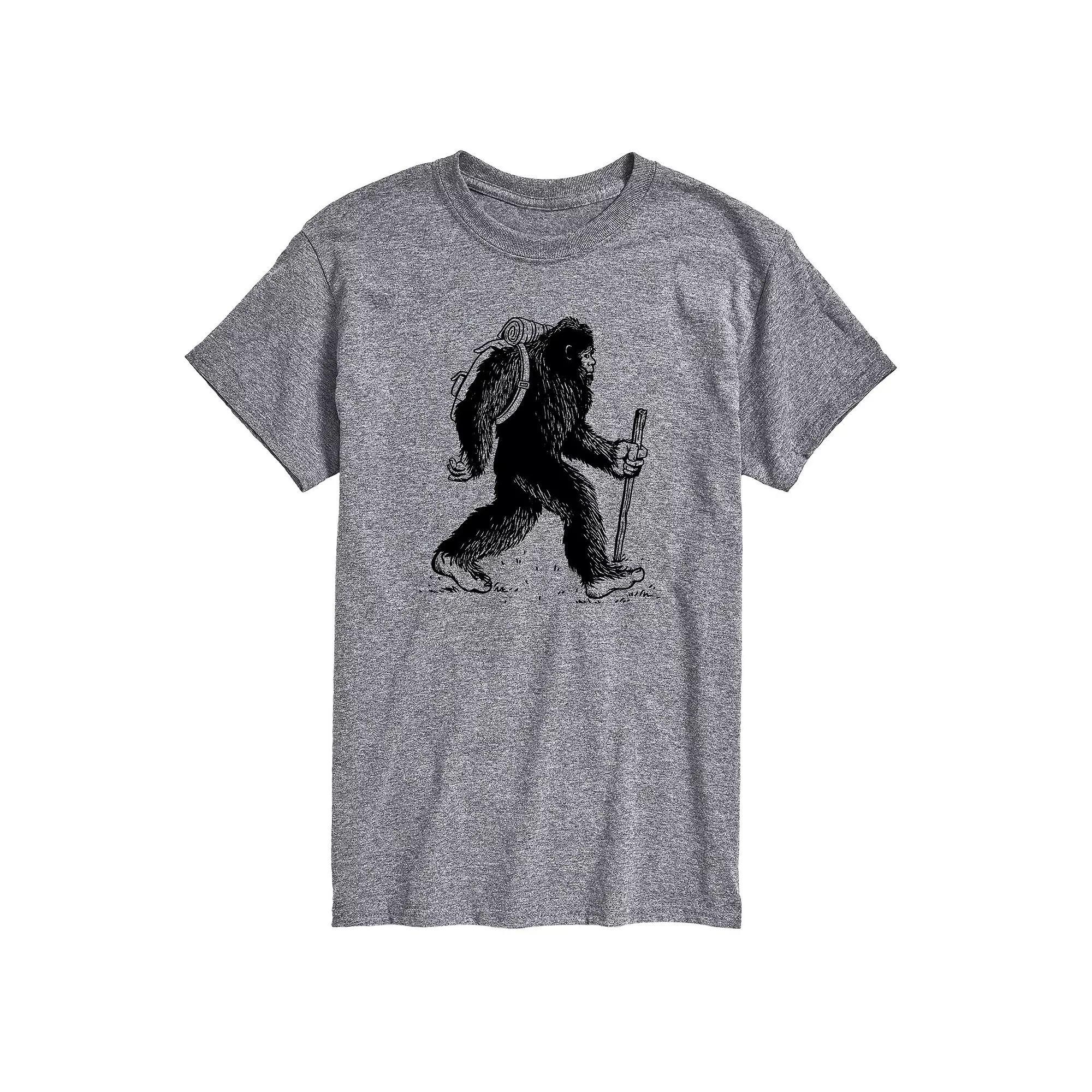 Big & Tall Bigfoot Backpacking Graphic Tee, Men's, Size: 4XL Tall, Gray Product Image