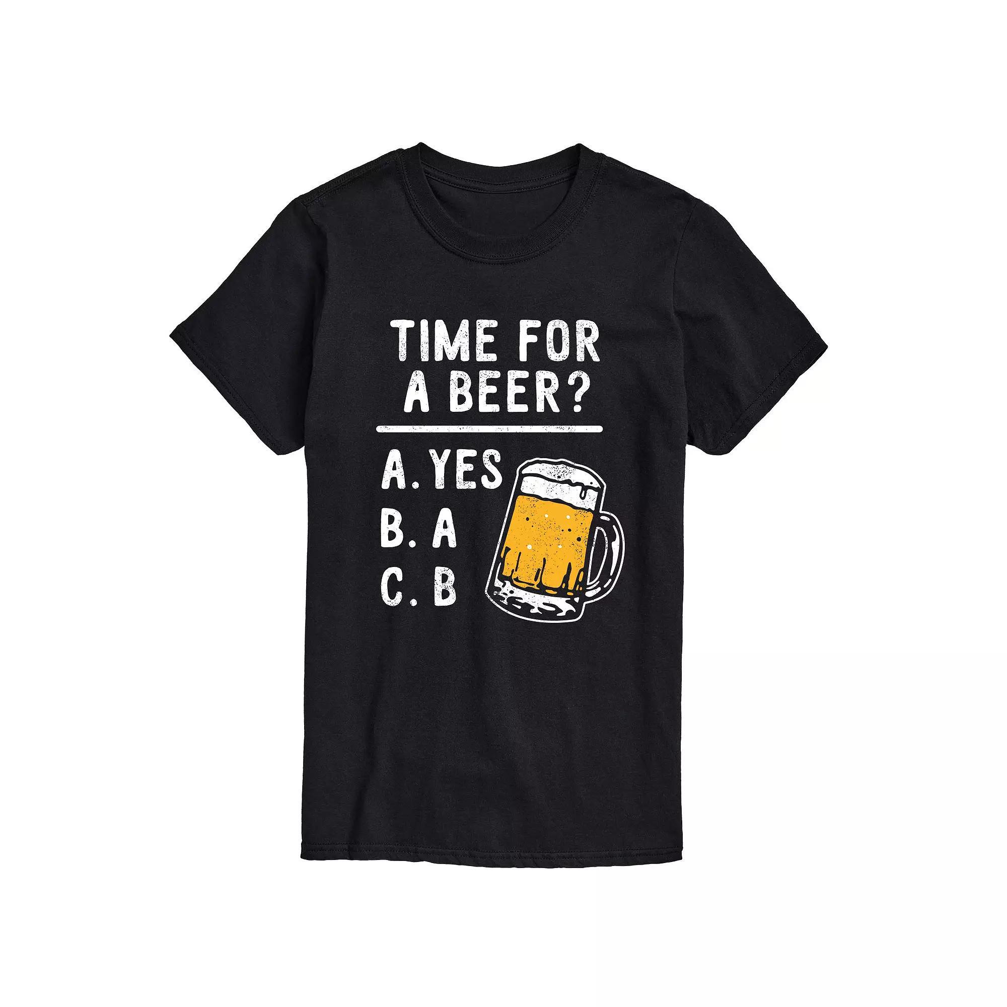 Big & Tall Time for a Beer Tee, Men's, Size: 3XB, Black Product Image