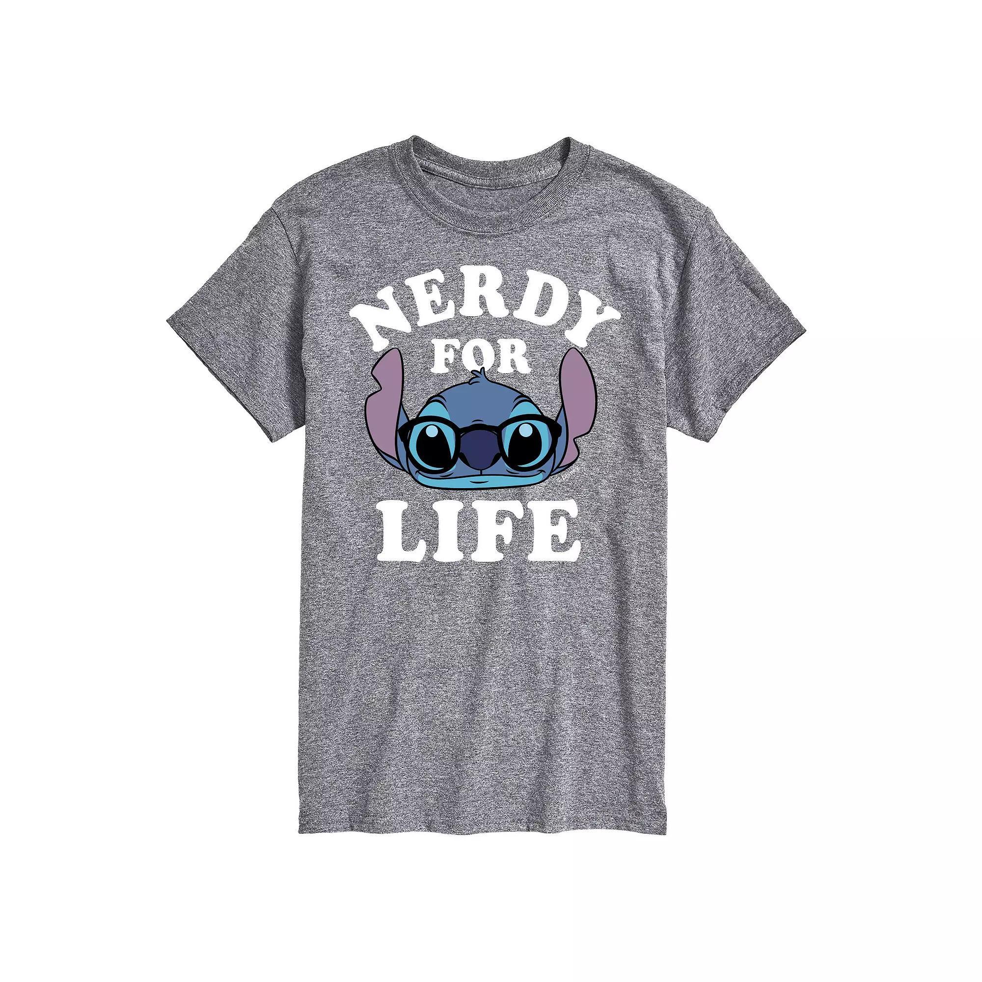 Disneys Lilo and Stitch Big & Tall Nerdy For Life Graphic Tee, Mens Product Image