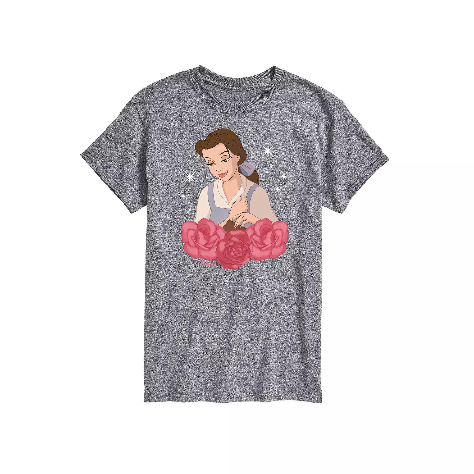 Disney Princess Big & Tall Belle Roses Graphic Tee, Mens Product Image
